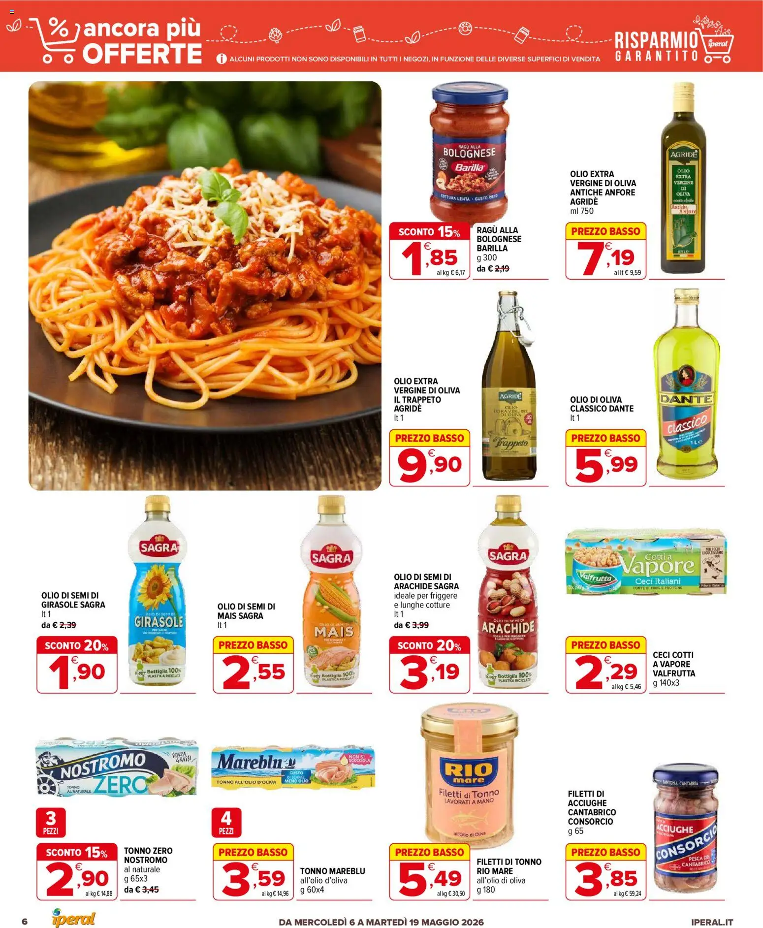 Volantino Iperal del 06.05.2026 | Pagina: 6 | Prodotti: Ceci, Olio, Acciughe, Mais