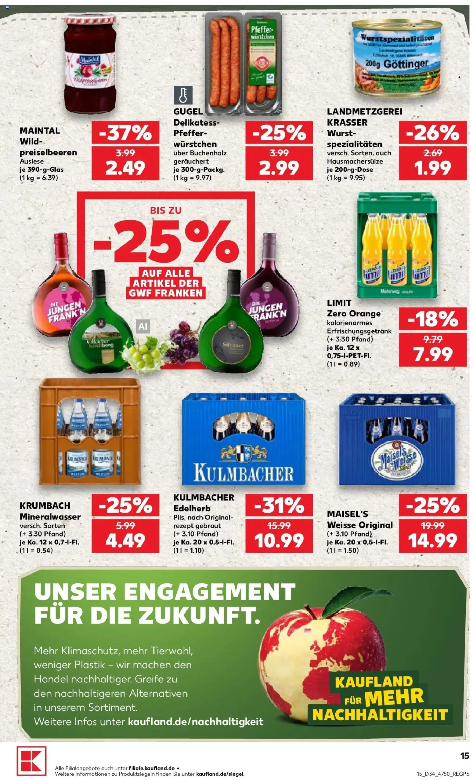 Prospekt Kaufland ab 17.08.2026 » Angebote Online zum Blättern | Seite: 26 | Produkte: Preiselbeeren, Mineralwasser, Pfeffer, Wurst