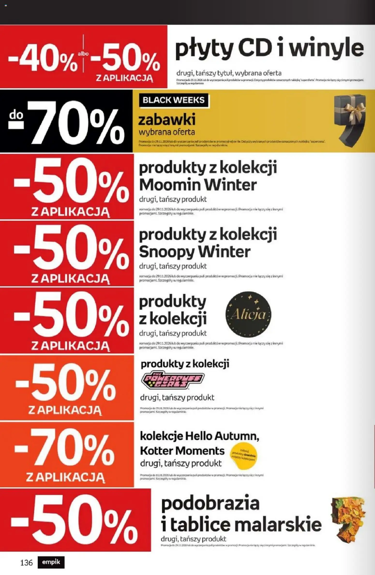 Empik Black Weeks od 28.10.2026 | Strona: 136 | Produkty: Zabawki, Plyty, Płyty cd, Winyle