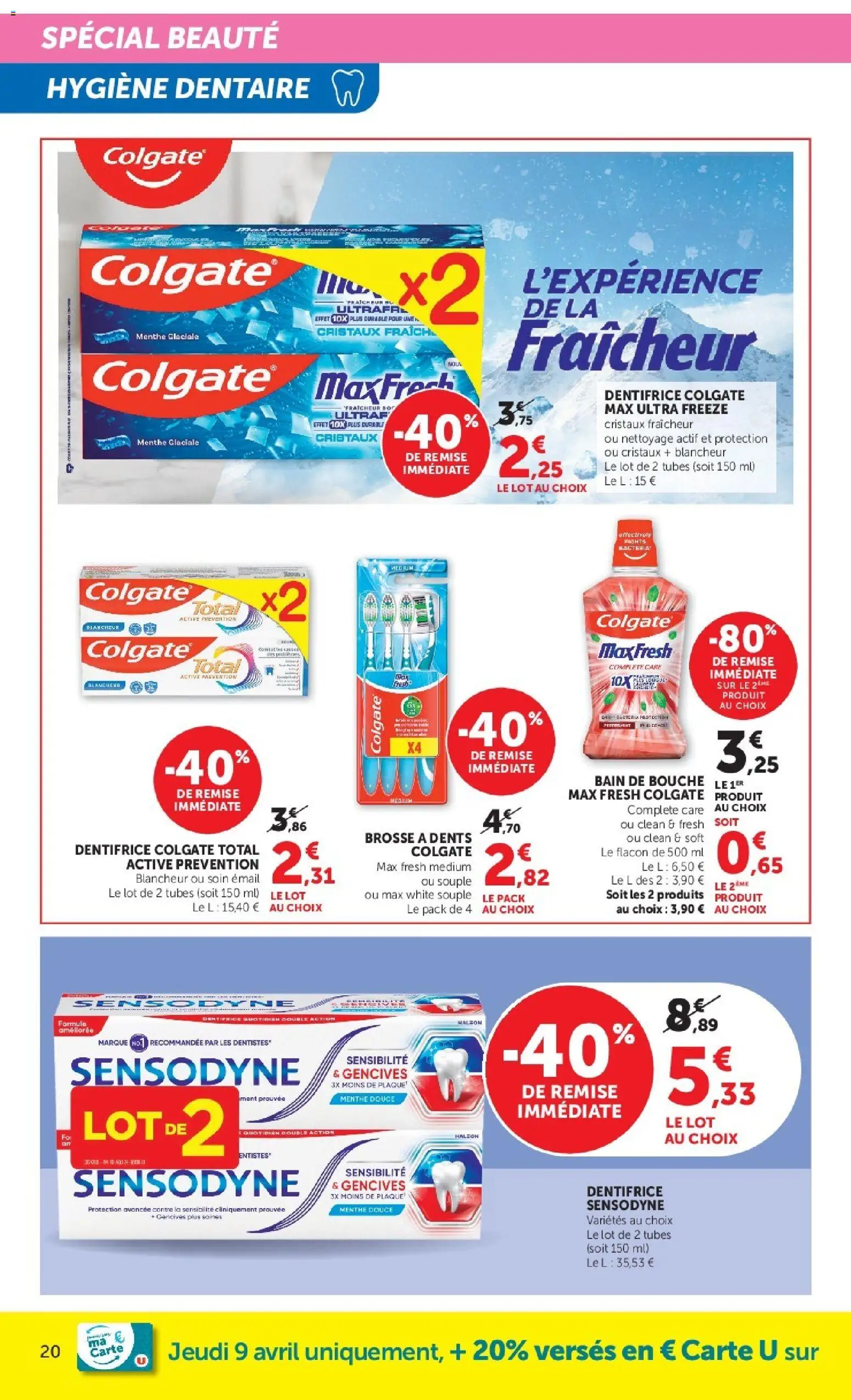 {H1} | Page: 20 | Produits: Brosse, Dentifrice, Brosse à dents, Bain de bouche