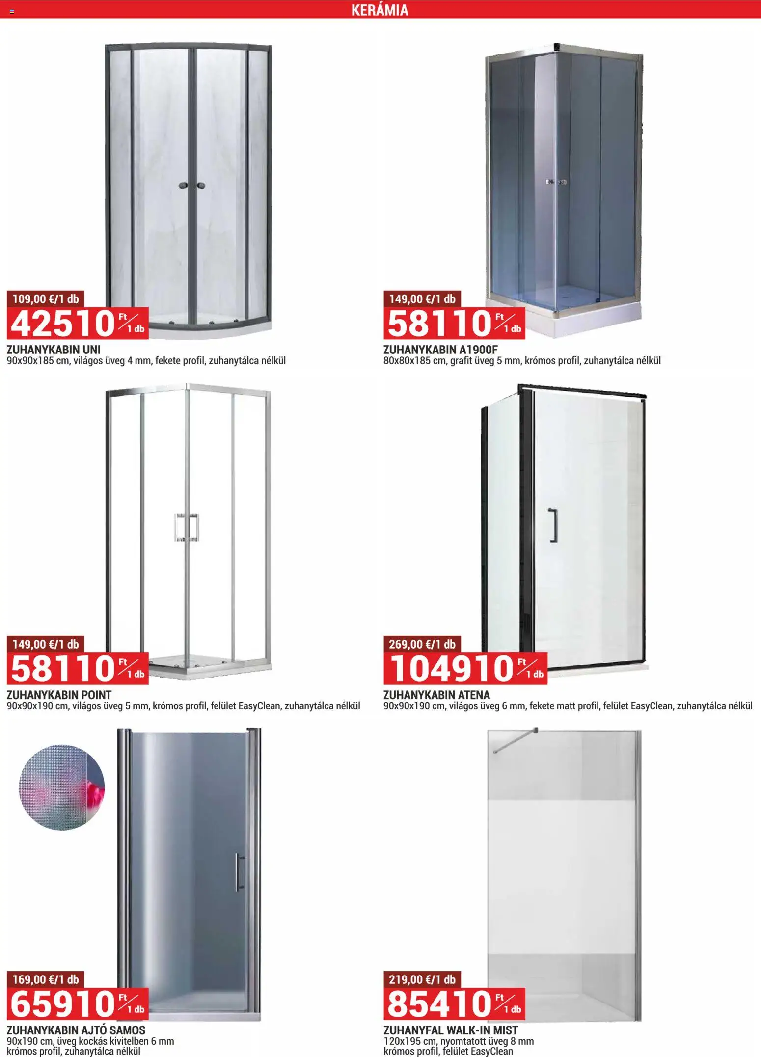 Merkury Market akciós ujság - amely érvényes a következő dátumtól: 2026.03.01. | Oldal: 40 | Termékek: Zuhanykabin, Ajtó, Üveg