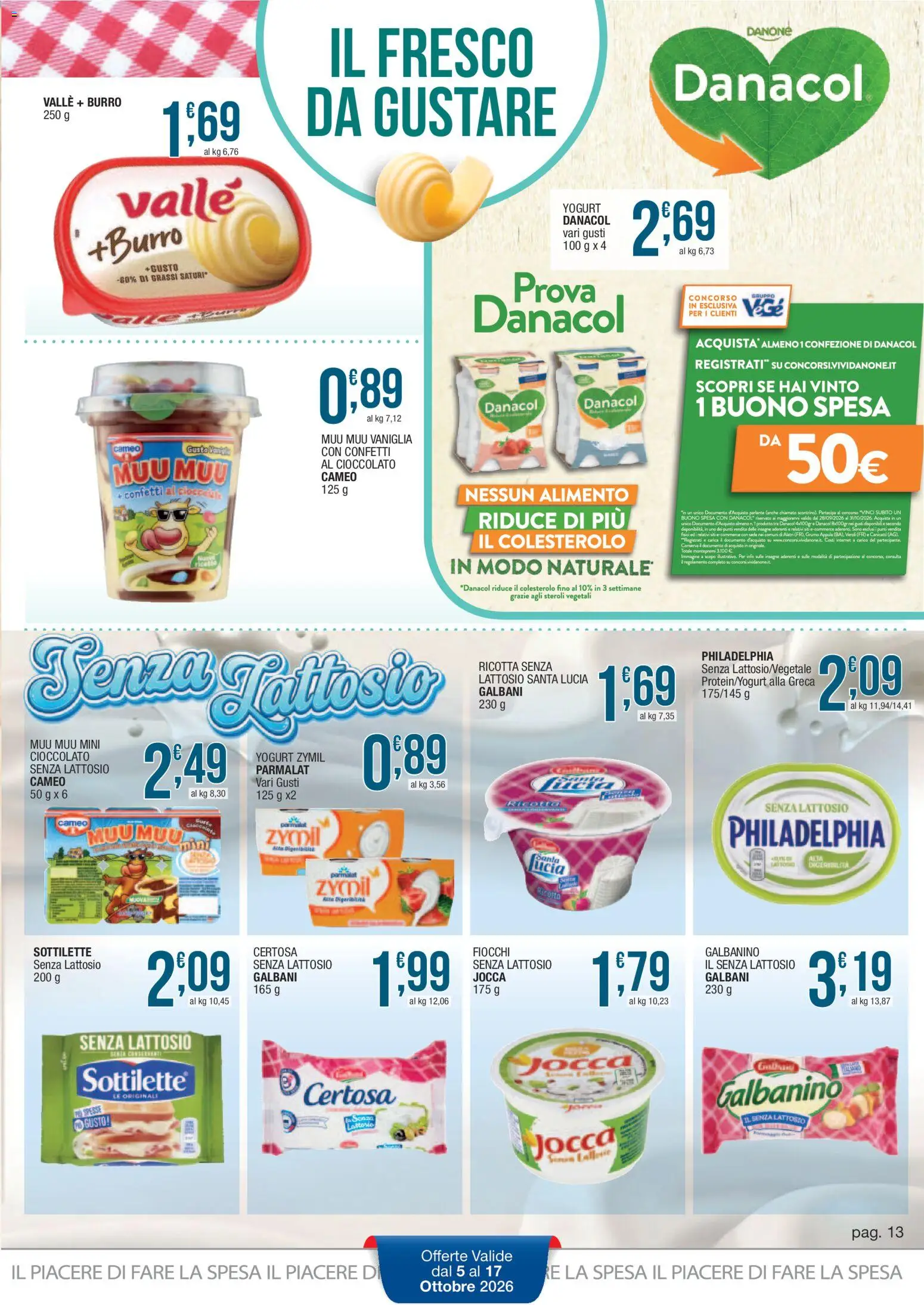 Volantino Sidis del 05/10/2026 | Pagina: 13 | Prodotti: Cioccolato, Fiocchi, Burro, Burro 250 g