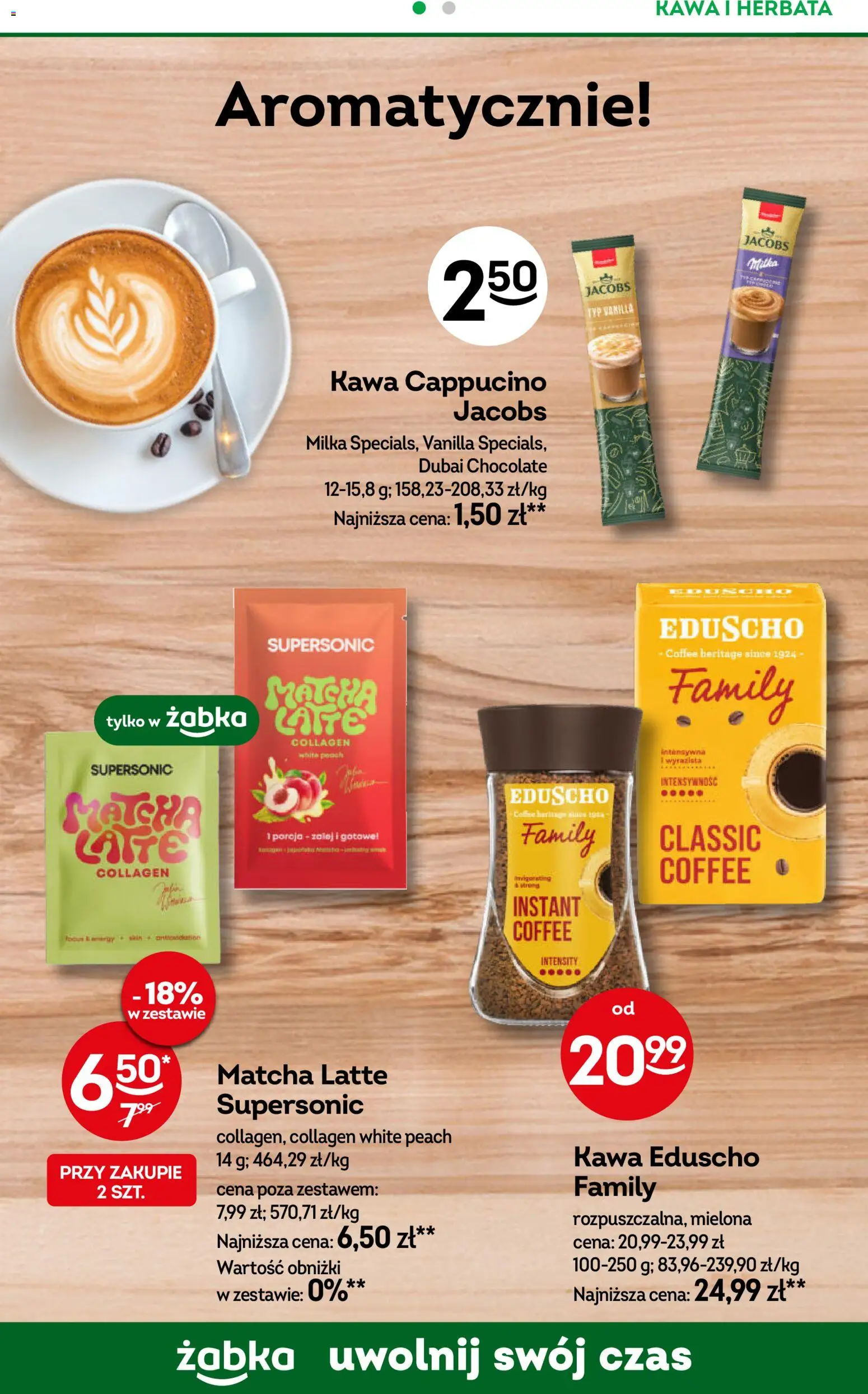Żabka gazetka - Codzienne produkty od 10.08.2026 | Strona: 16 | Produkty: Jacobs, Kawa, Herbata, Matcha