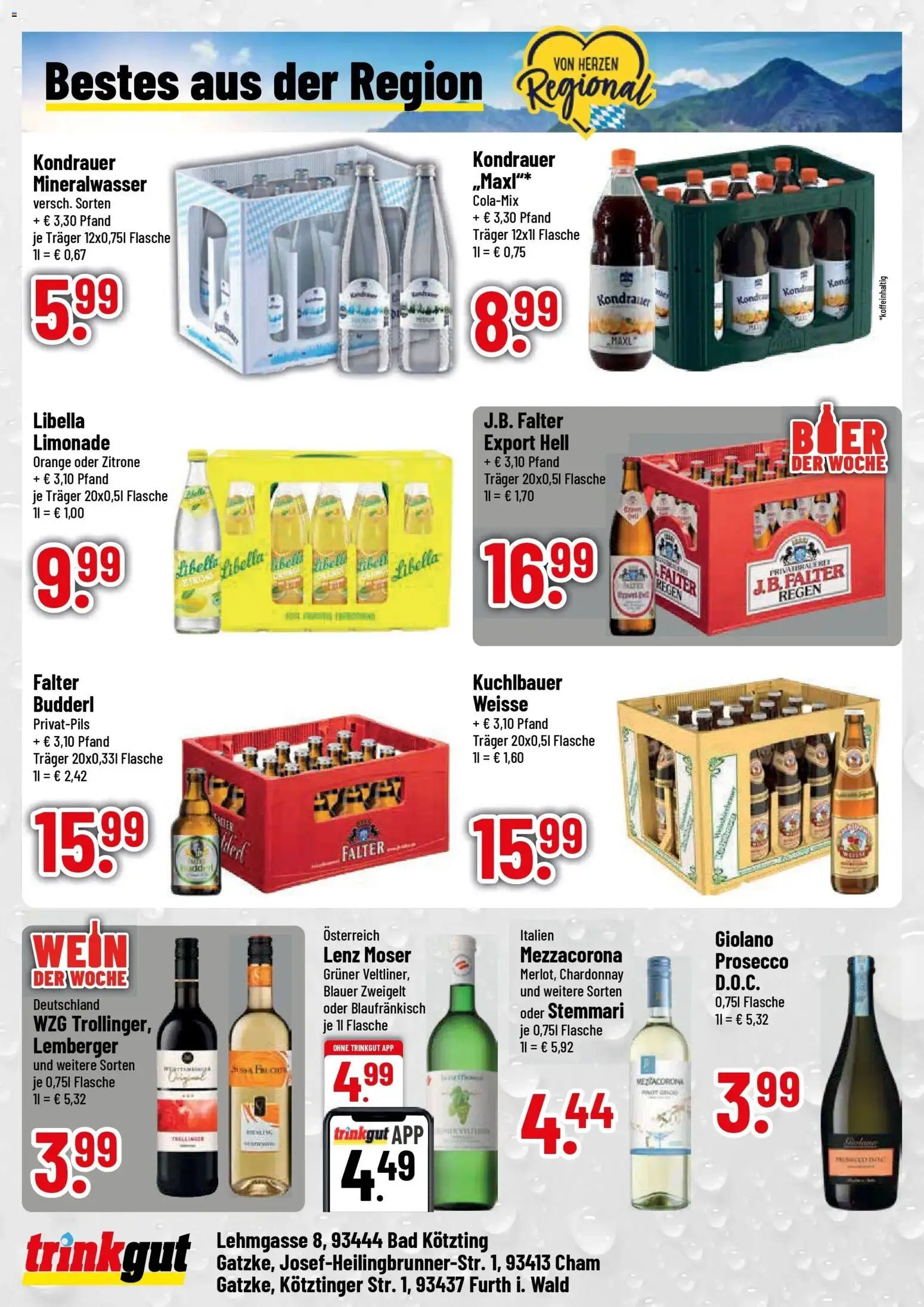 Trinkgut Prospekt Bad Kötzting (ab 03.08.2026) » Angebote online | Seite: 4 | Produkte: Bad, Mineralwasser, Prosecco, Wein