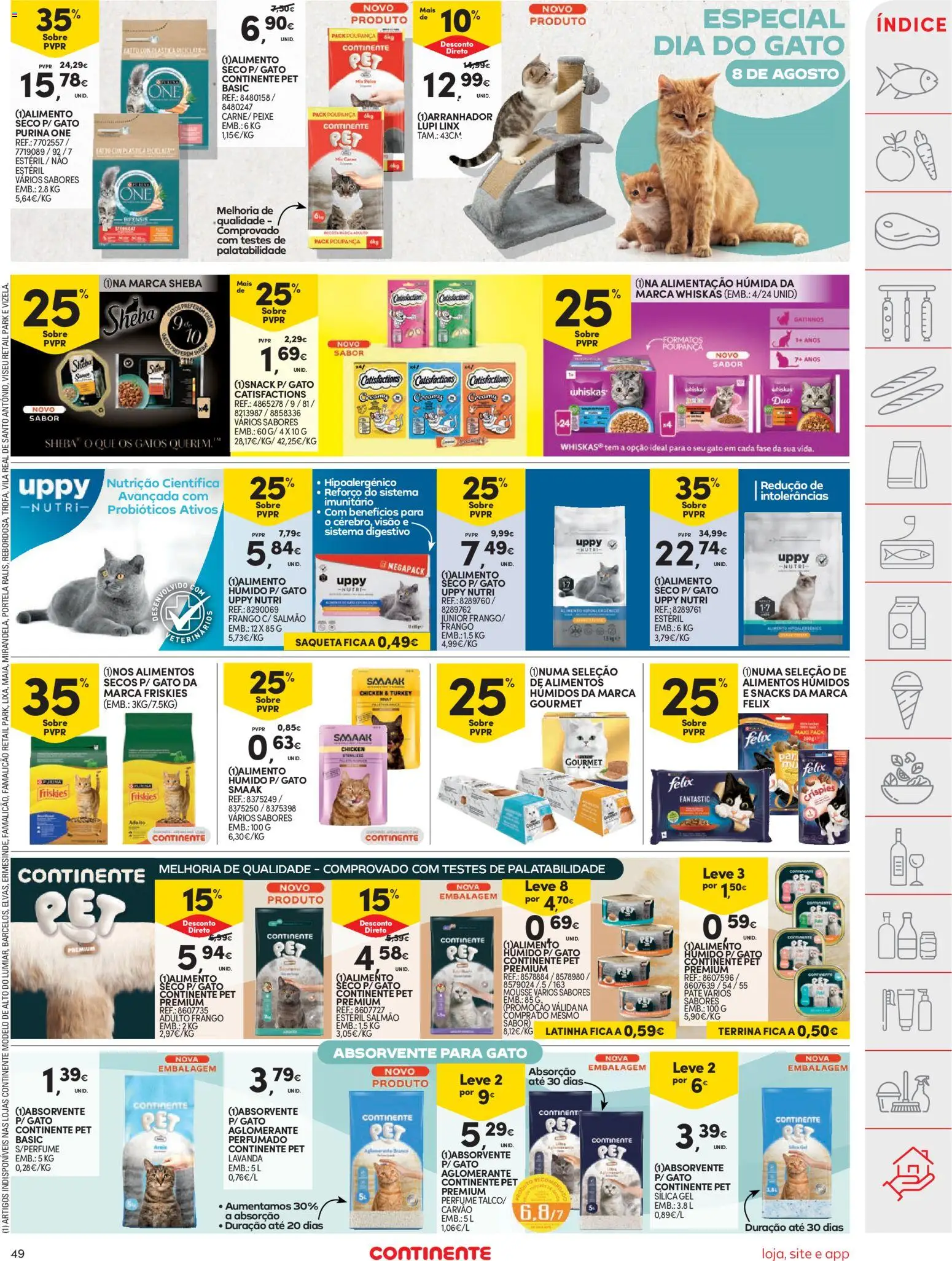 Continente folheto │ válido de 04/08/2026 | Página: 49 | Produtos: Purina one, Frango, Perfume, Peixe
