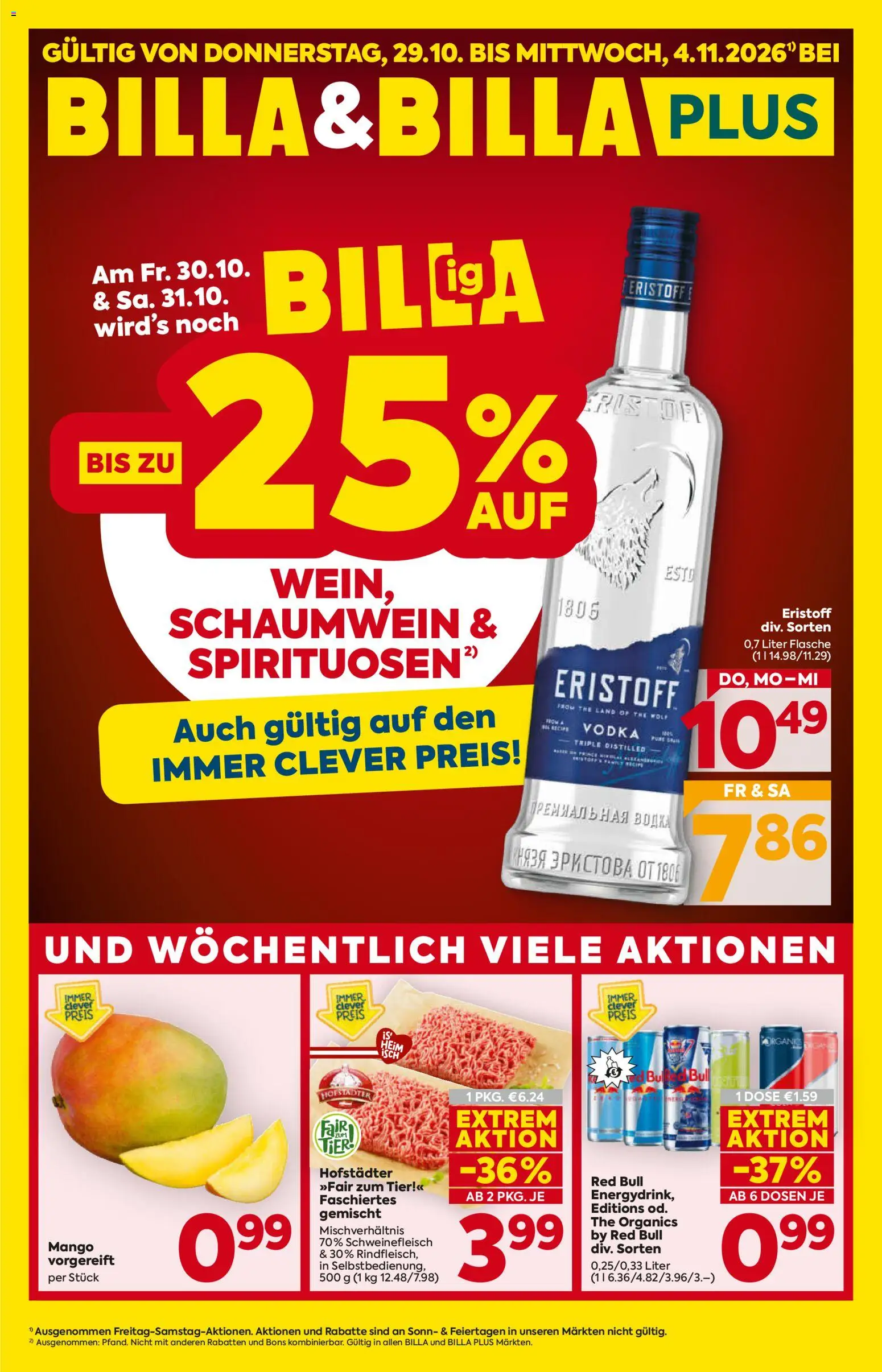Billa Flugblatt gültig ab 29.10.2026 | Seite: 1