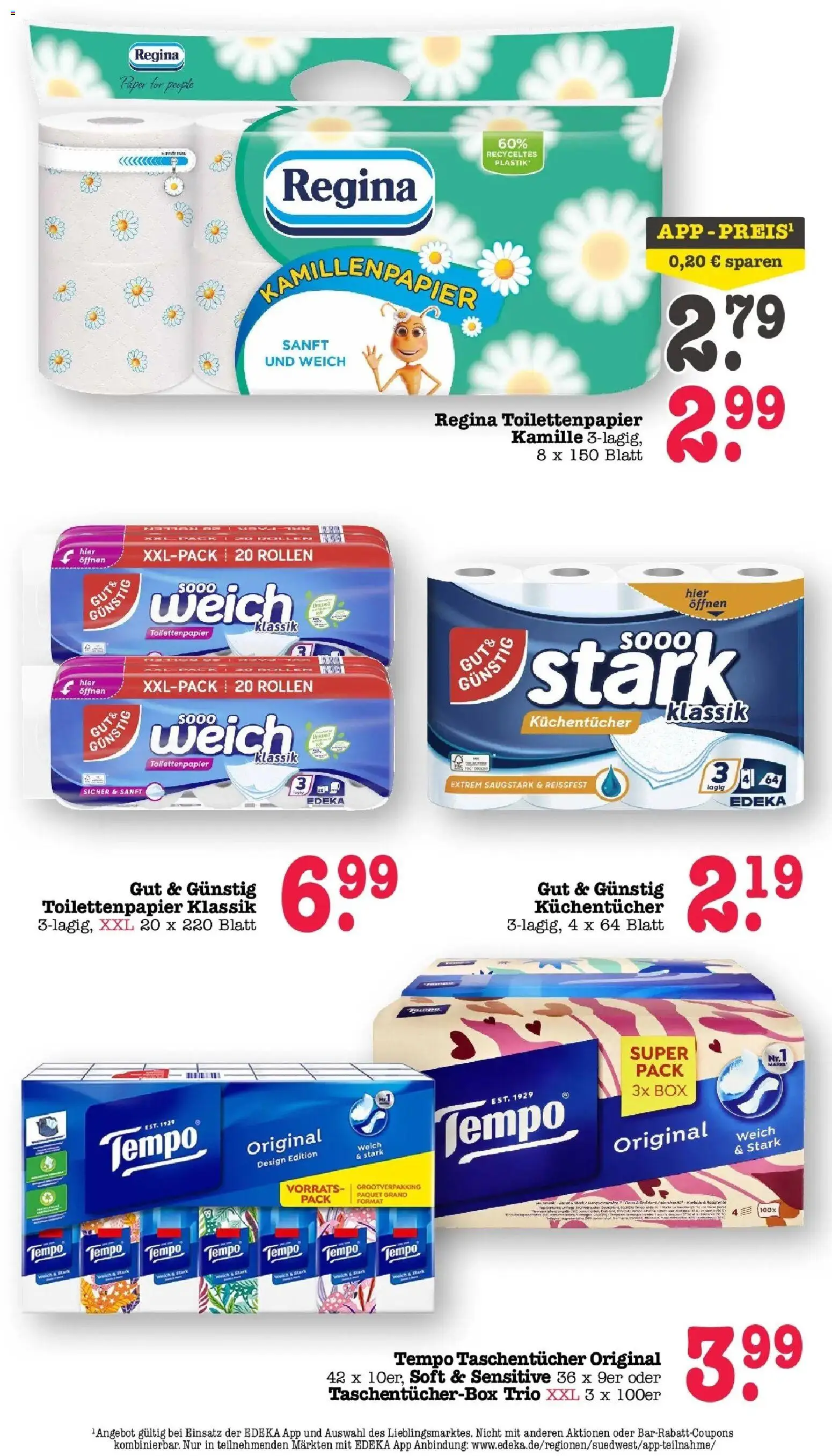 Edeka Prospekt Frankfurt Am Main (ab 19.10.2026) » Angebote Online | Seite: 63 | Produkte: Taschentücher, Box, Tempo, Toilettenpapier