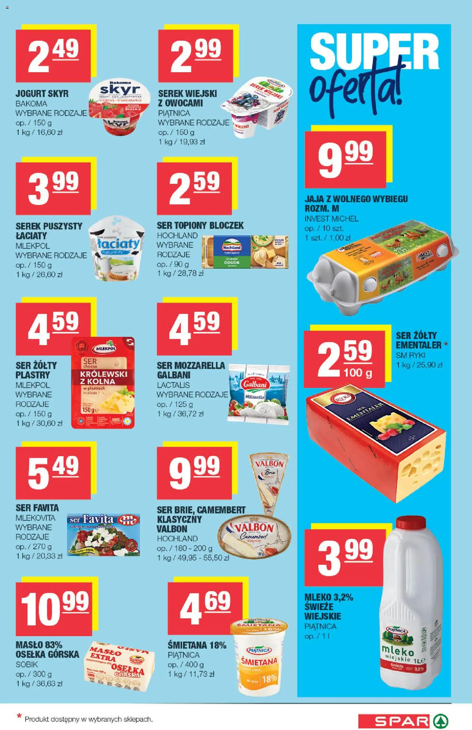 Spar gazetka od 07.10.2026 | Strona: 3 | Produkty: Ser topiony, Osełka, Jogurt, Mozzarella