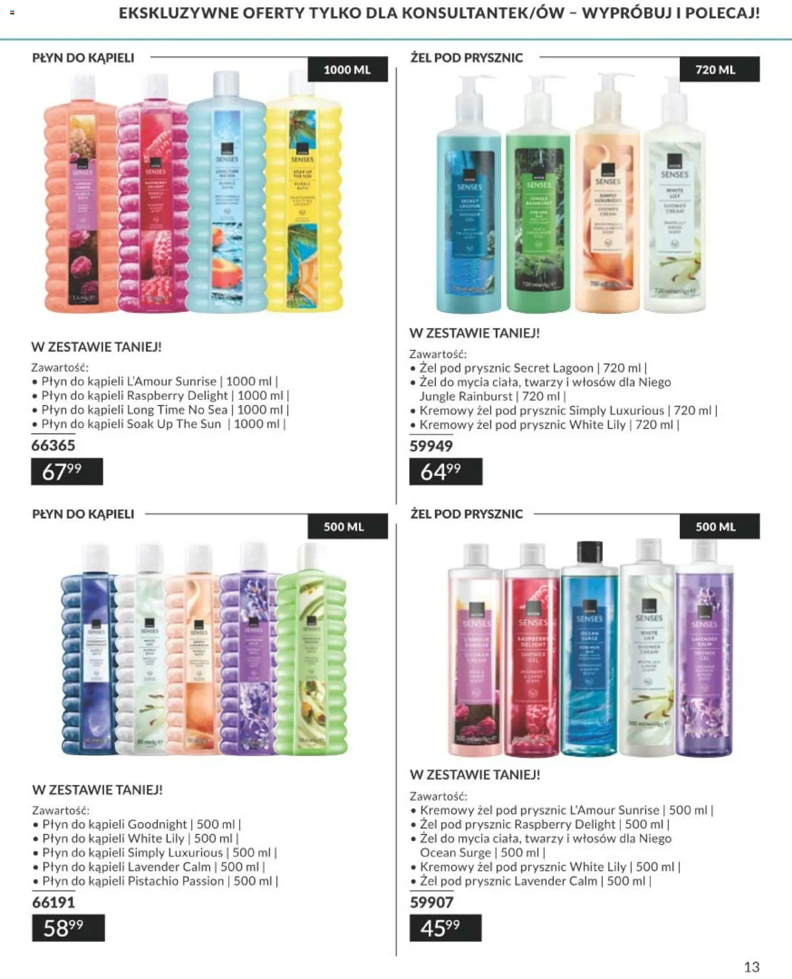 Avon Katalog Focus 10 2026 od 30.09.2026 | Strona: 13 | Produkty: Płyn do kąpieli, Prysznic, Żel pod prysznic