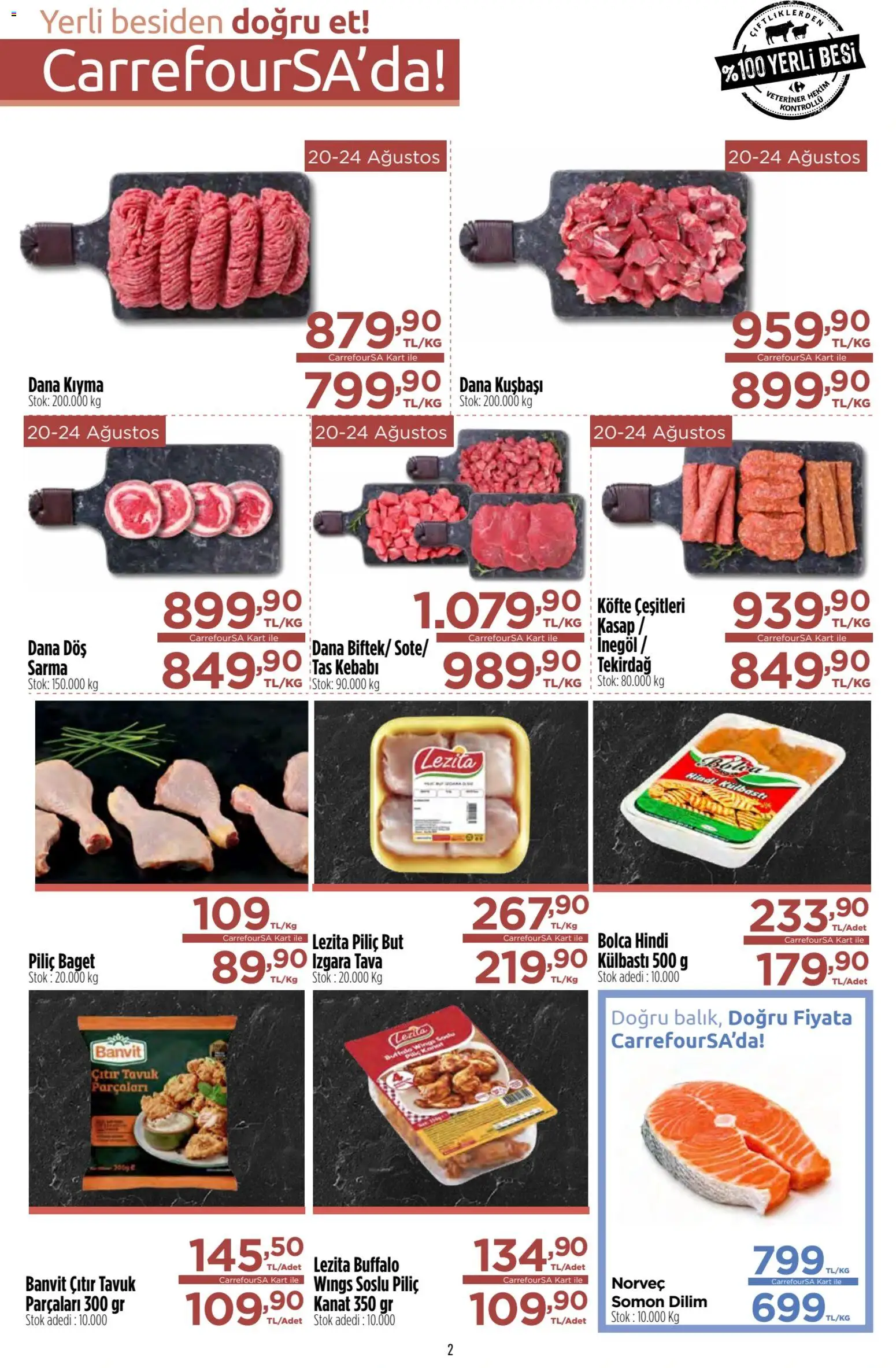 CarrefourSA - Katalog Gurme - 20 Ağustos 2026 tarihinden itibaren geçerlidir | Sayfa: 2 | Ürünler: Et, Kıyma, Piliç, Somon