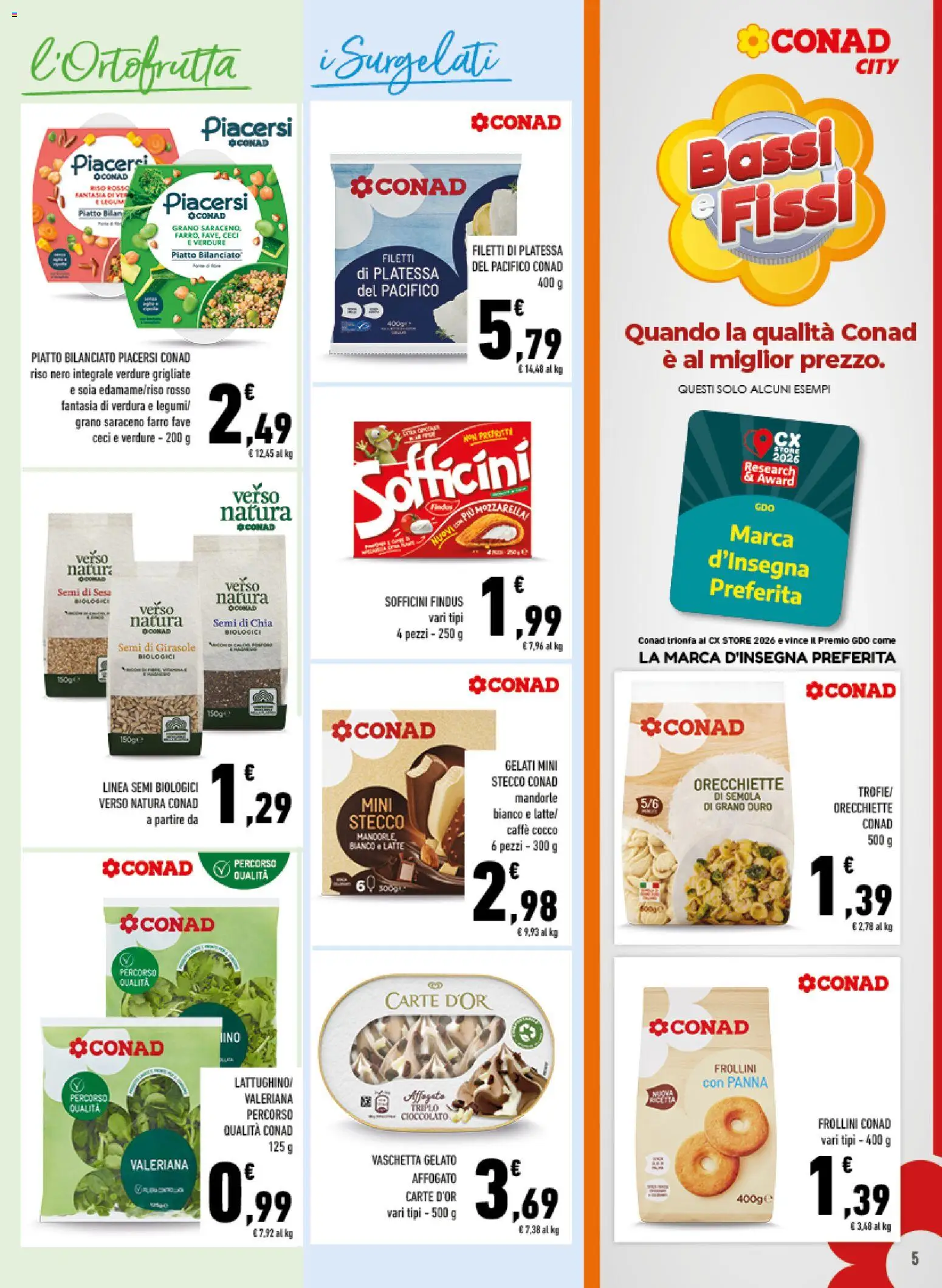 Volantino Conad del 04.06.2026 | Pagina: 5 | Prodotti: Caffè, Cioccolato, Latte, Piatto
