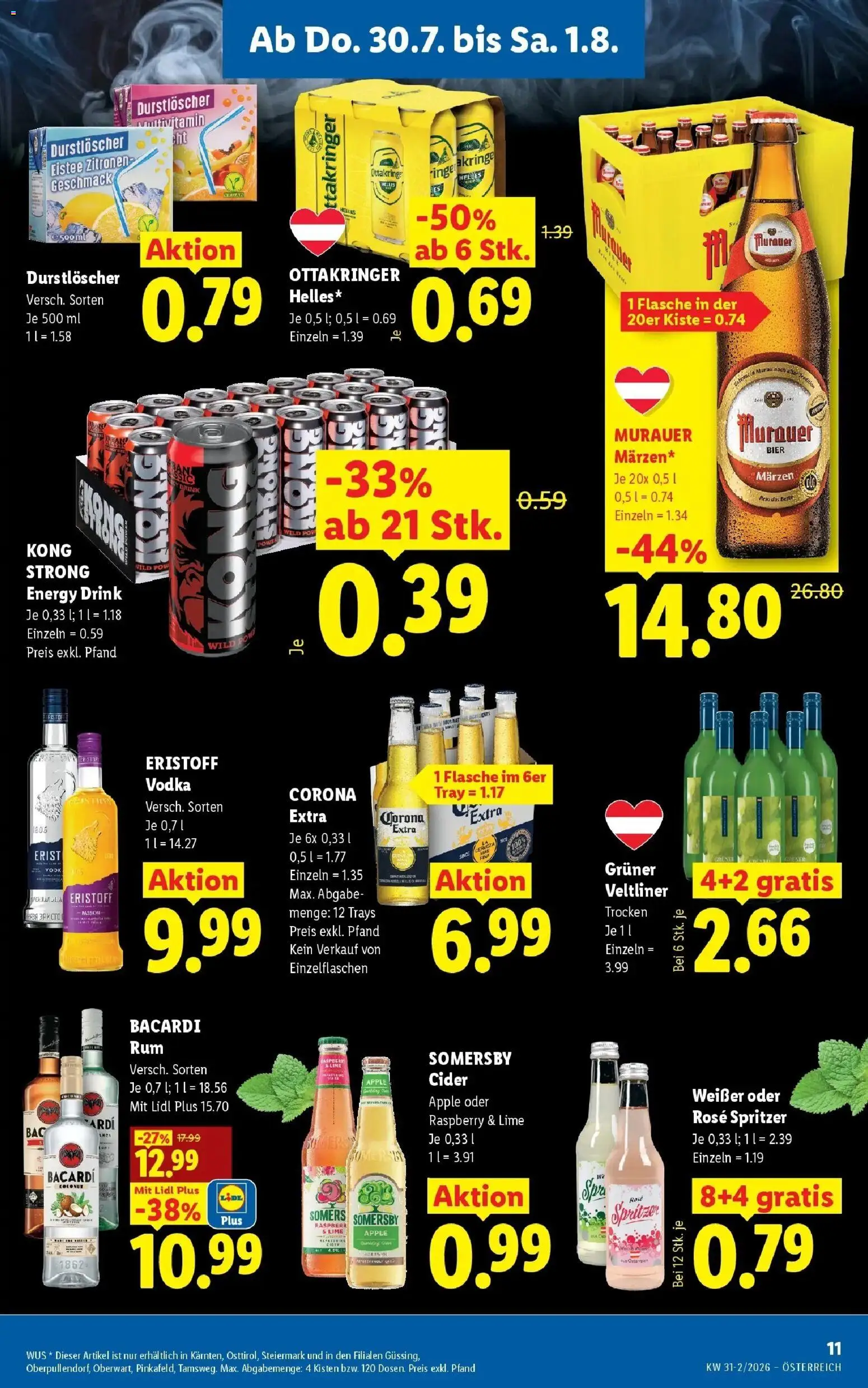 Lidl Flugblatt - Fohnsdorf, Neunkirchen, Graz gültig ab 30.07.2026 | Seite: 13 | Produkte: Corona Extra, Apple, Bier