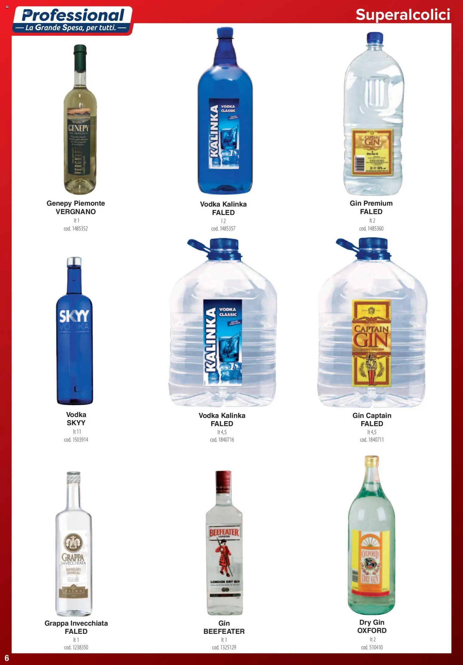 Volantino Carrefour del 01.06.2026 | Pagina: 6 | Prodotti: Gin, Vodka, Grappa