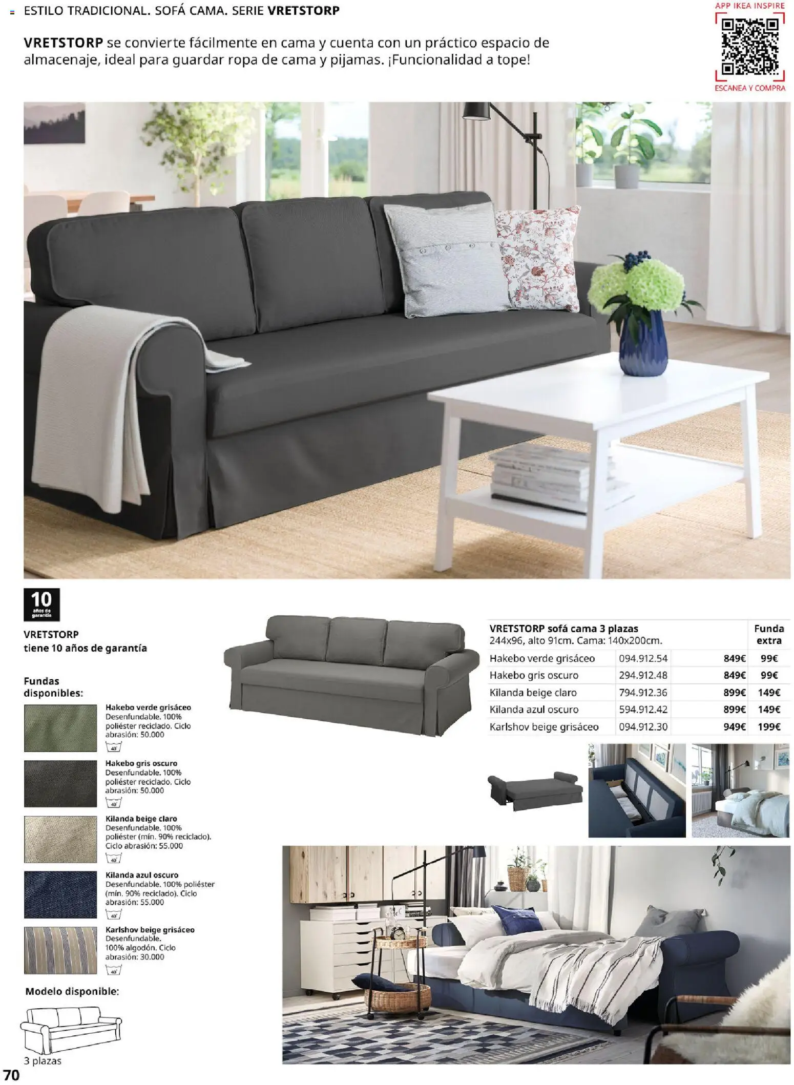 IKEA - Sofás │ válido desde el 28/09/2026 | Página: 70 | Productos: Ropa, Funda, Cama, Sofá
