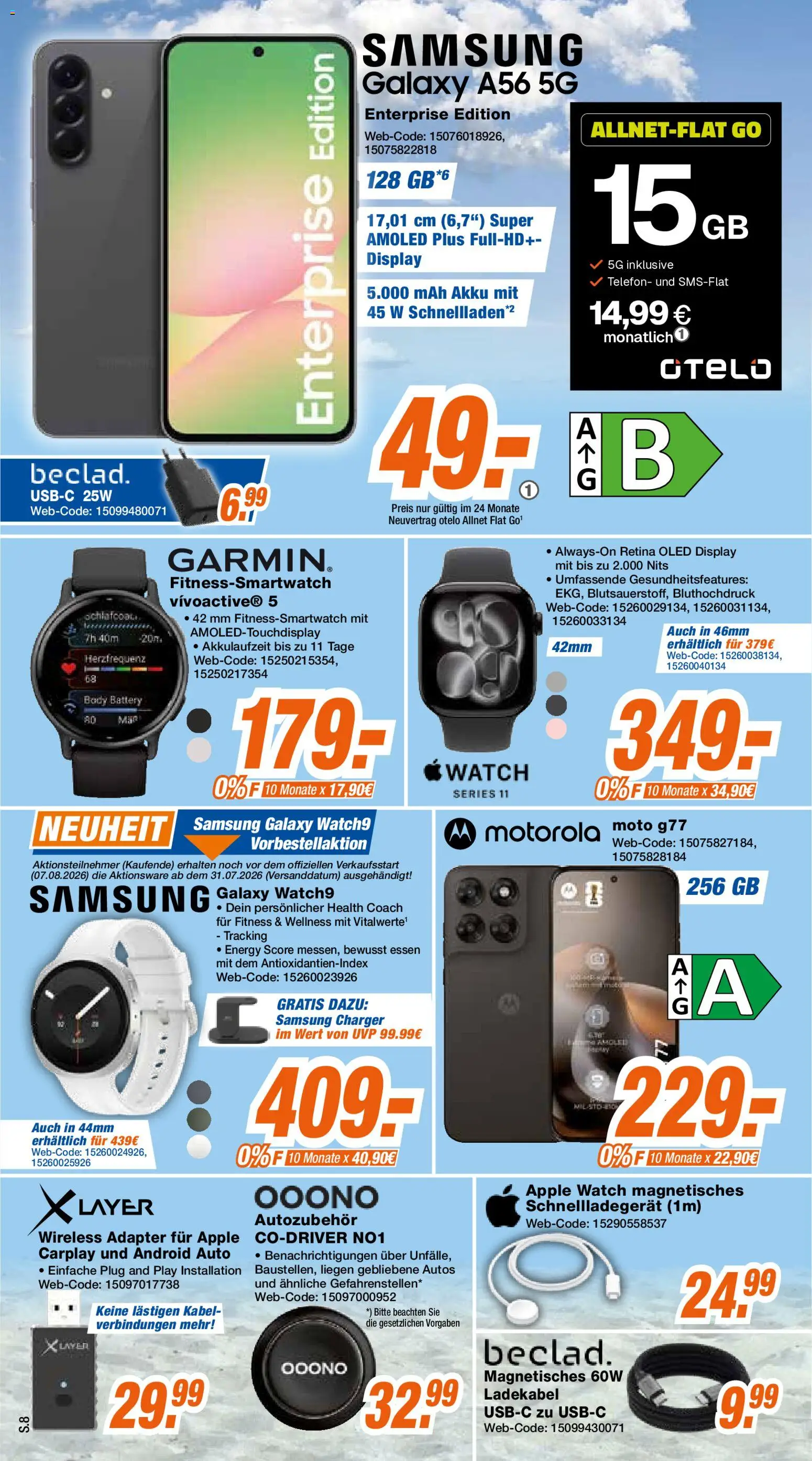 Expert Giessen – gültig ab 02.08.2026 | Seite: 8 | Produkte: Apple watch, Adapter, Samsung, Telefon