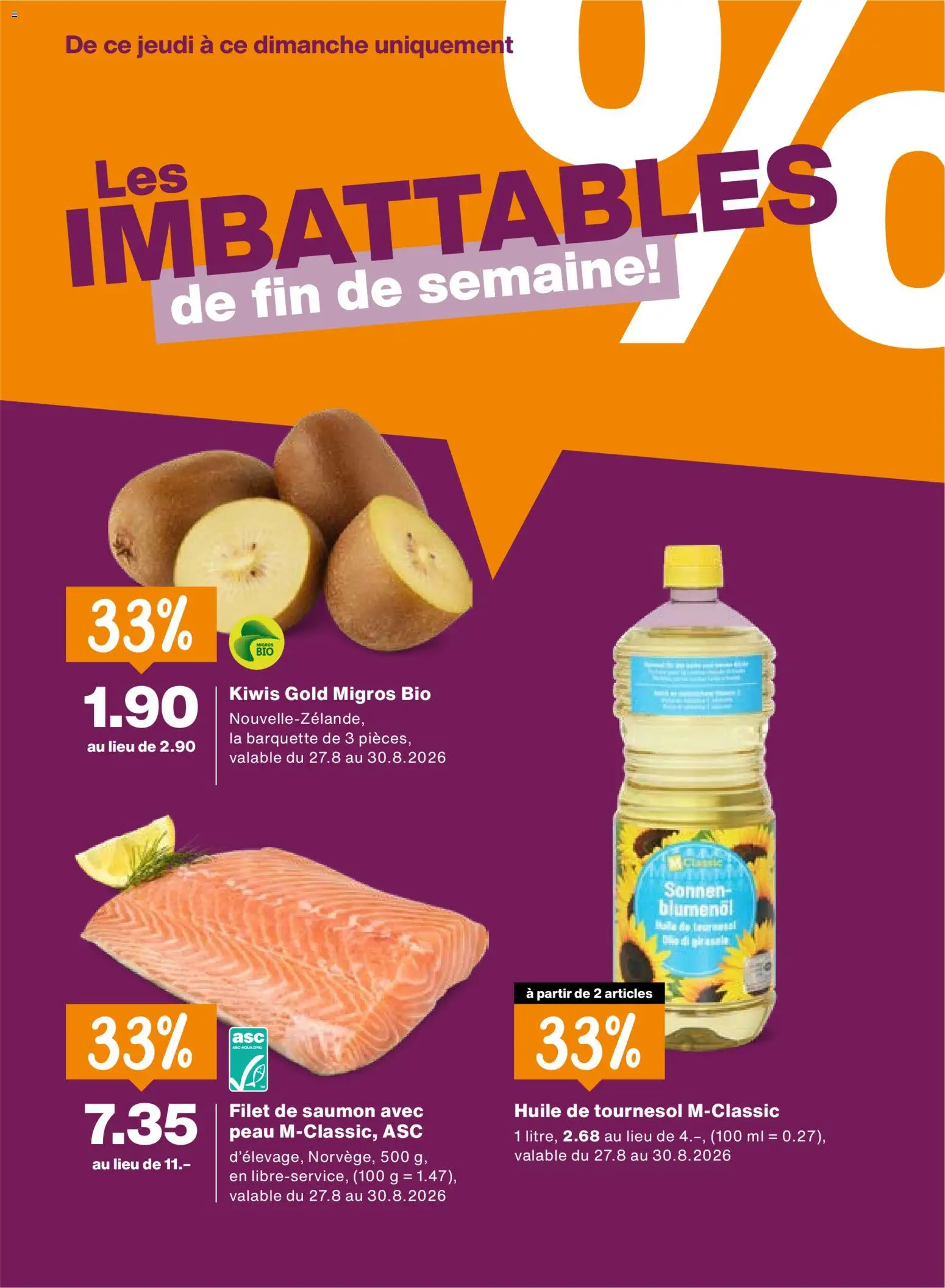 Migros aktionen FR – gültig ab 27.08.2026 | Seite: 20 | Produkte: Kiwi