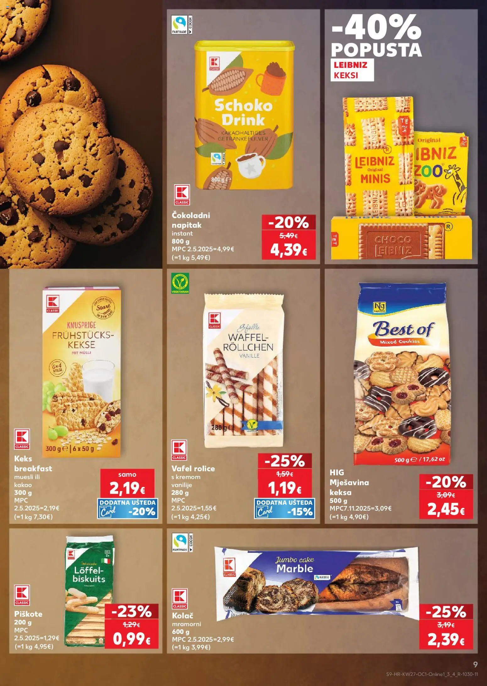 Kaufland katalog | vrijedi od 01.07.2026 | Stranica: 9 | Proizvodi: Keksi, Musli, Keks, Kakao