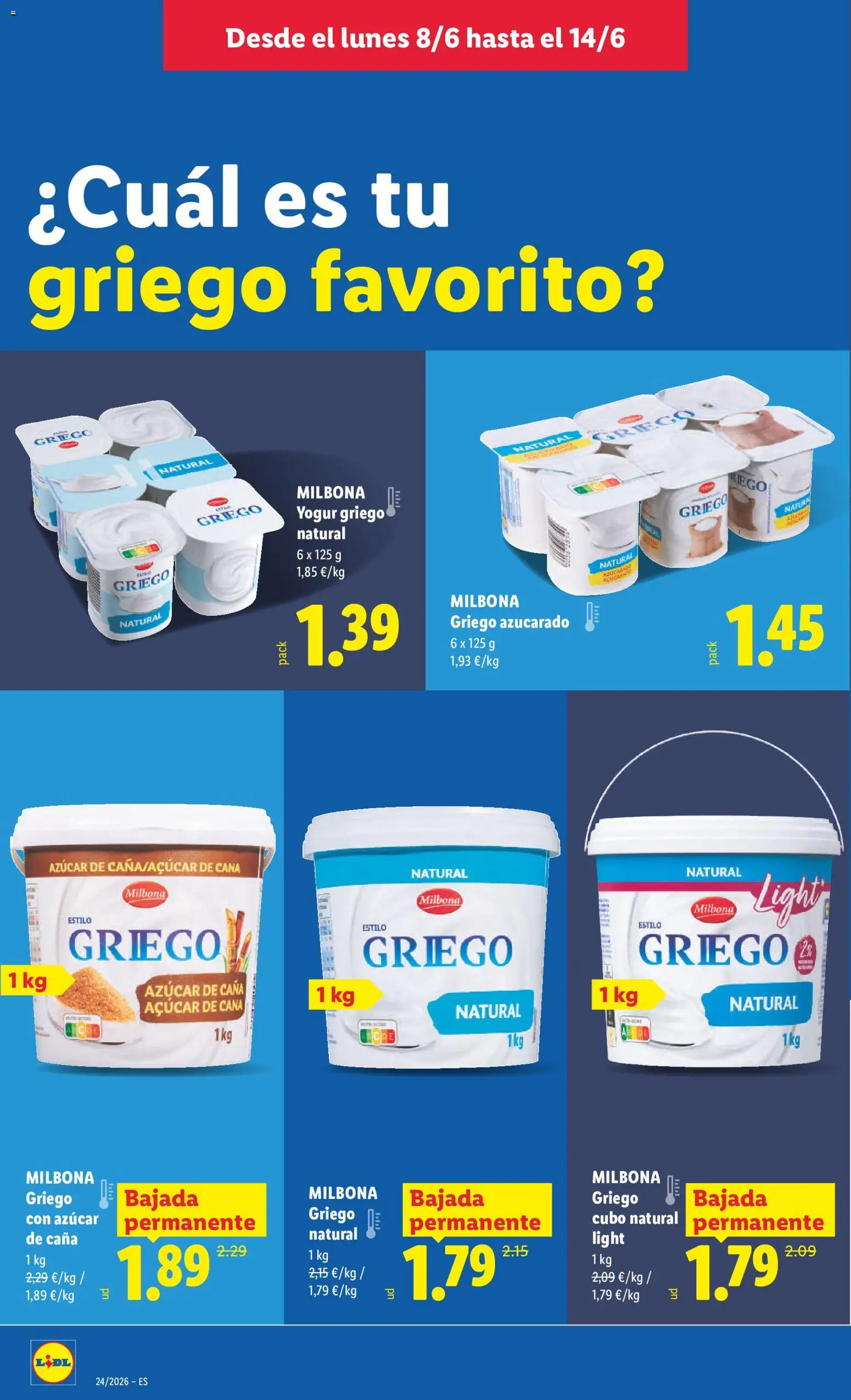 Lidl folleto │ válido desde el 08.06.2026 | Página: 12 | Productos: Κασκόλ, Yogur, Μαγειρική εστία