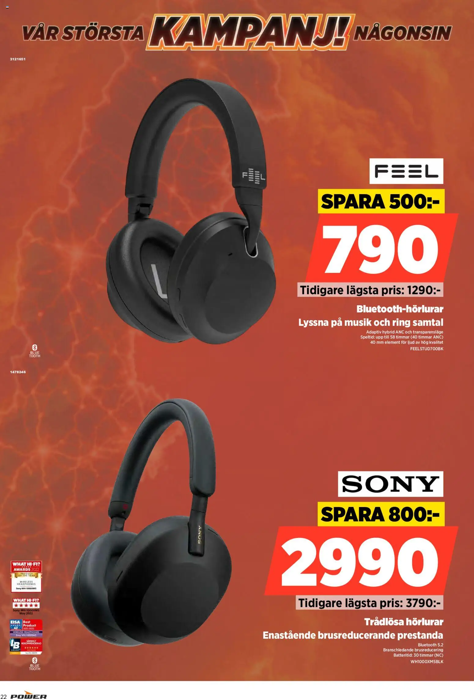 Power reklamblad aktuell från 14/09/2026 | Sida: 22 | Produkter: Ring, Trådlösa hörlurar, Hörlurar