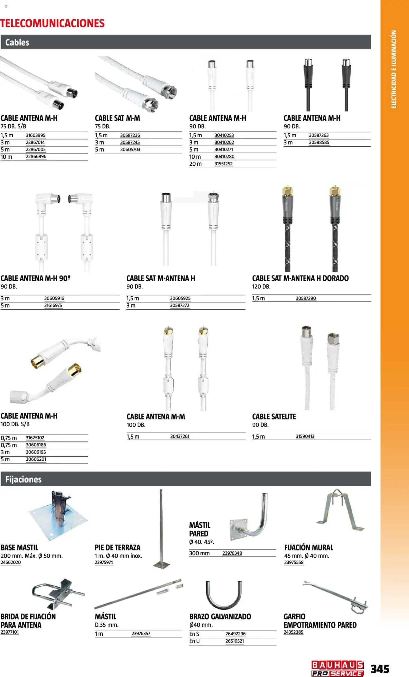 Bauhaus ProService │ válido desde el 11/05/2026 | Página: 345 | Productos: Cable, Satélite, Iluminación