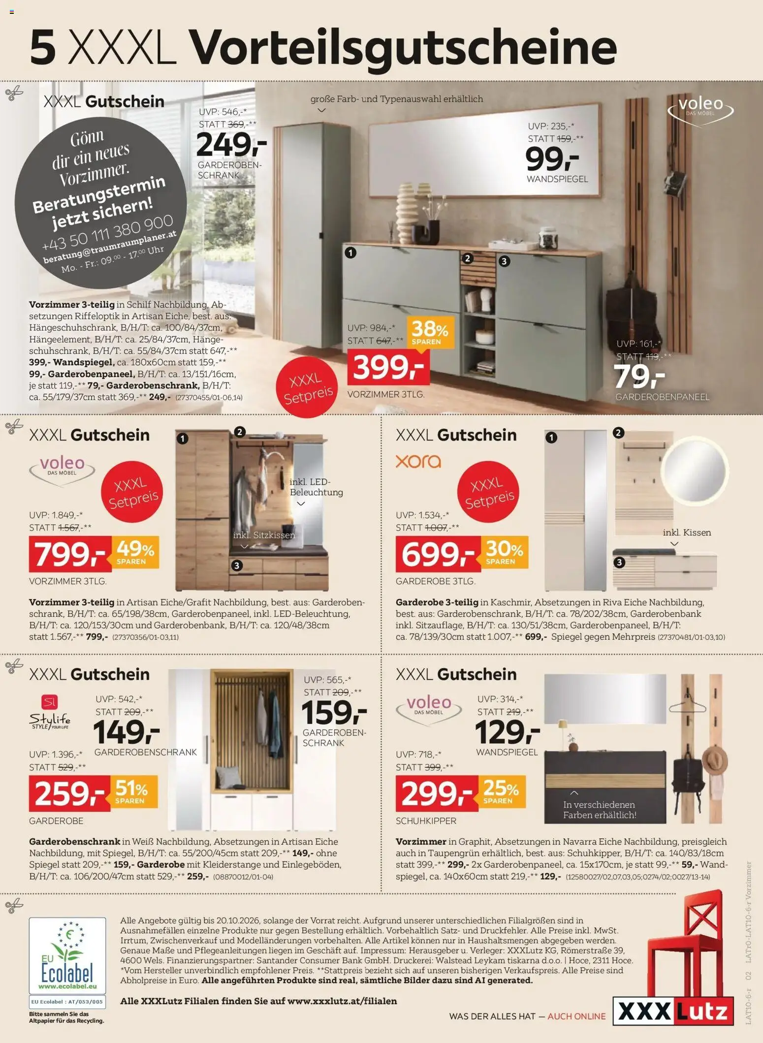 XXXLutz Vorzimmer von 06.10.2026 - Aktuelle Angebote | Seite: 2 | Produkte: Uhr, Kissen, Schrank, Spiegel