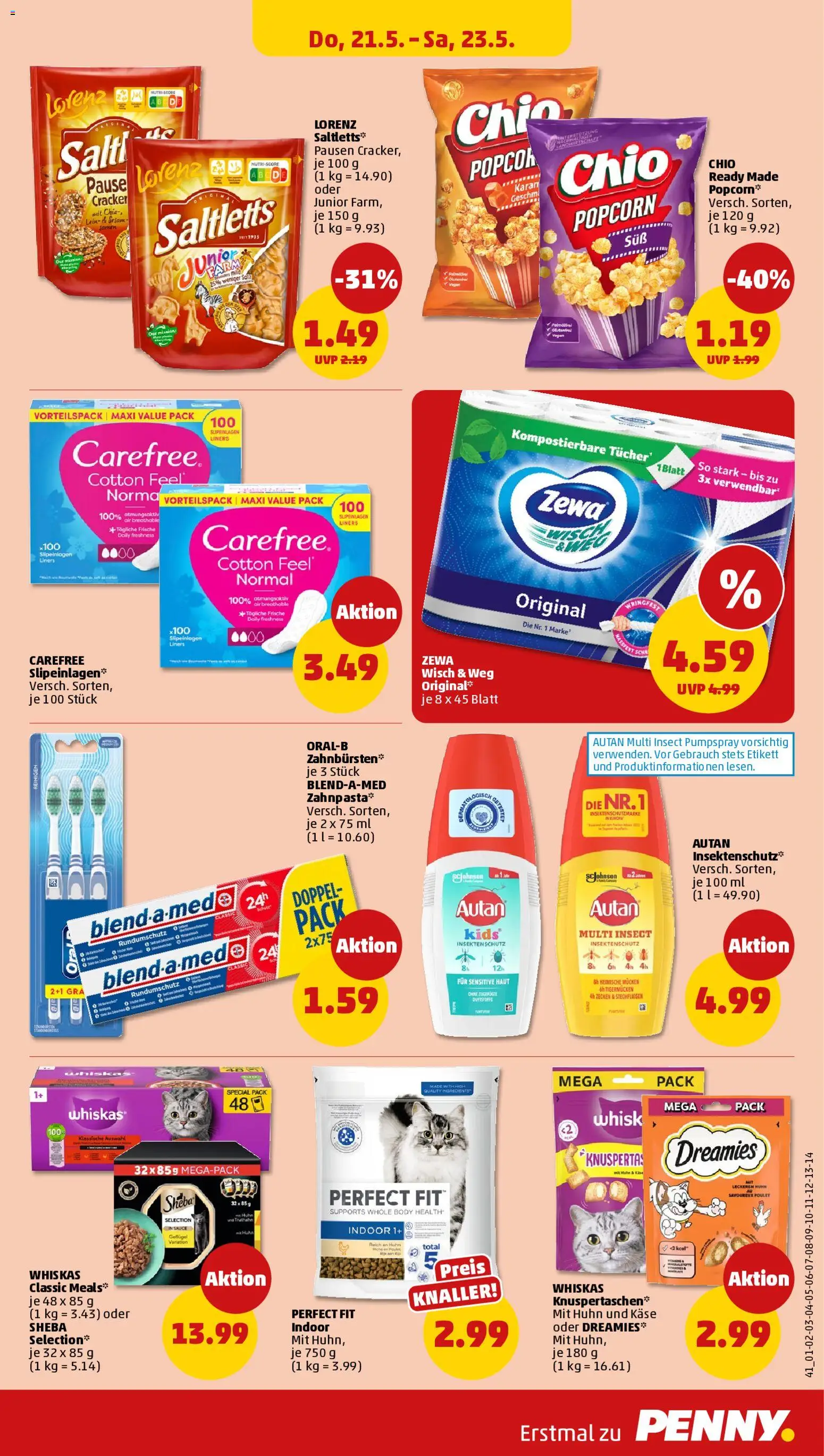 Penny Prospekt 	 – gültig ab 18.05.2026 | Seite: 43 | Produkte: Sheba, Käse, Zewa, Whiskas