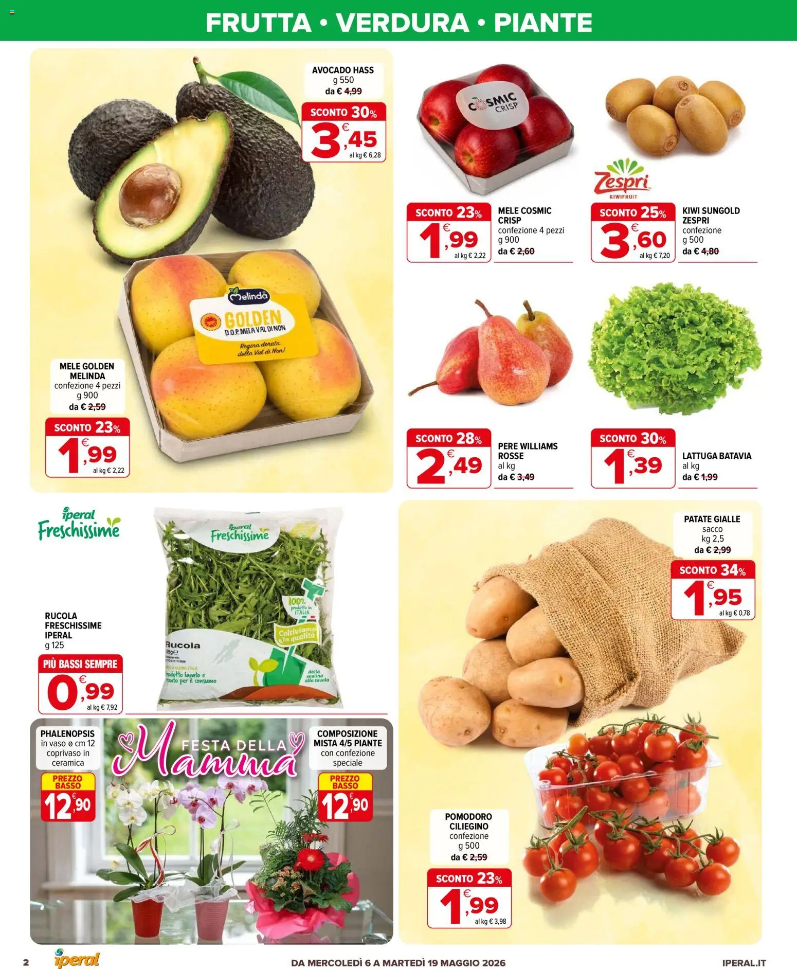 Volantino Iperal del 06.05.2026 | Pagina: 2 | Prodotti: Kiwi, Avocado, Patate, Pomodoro