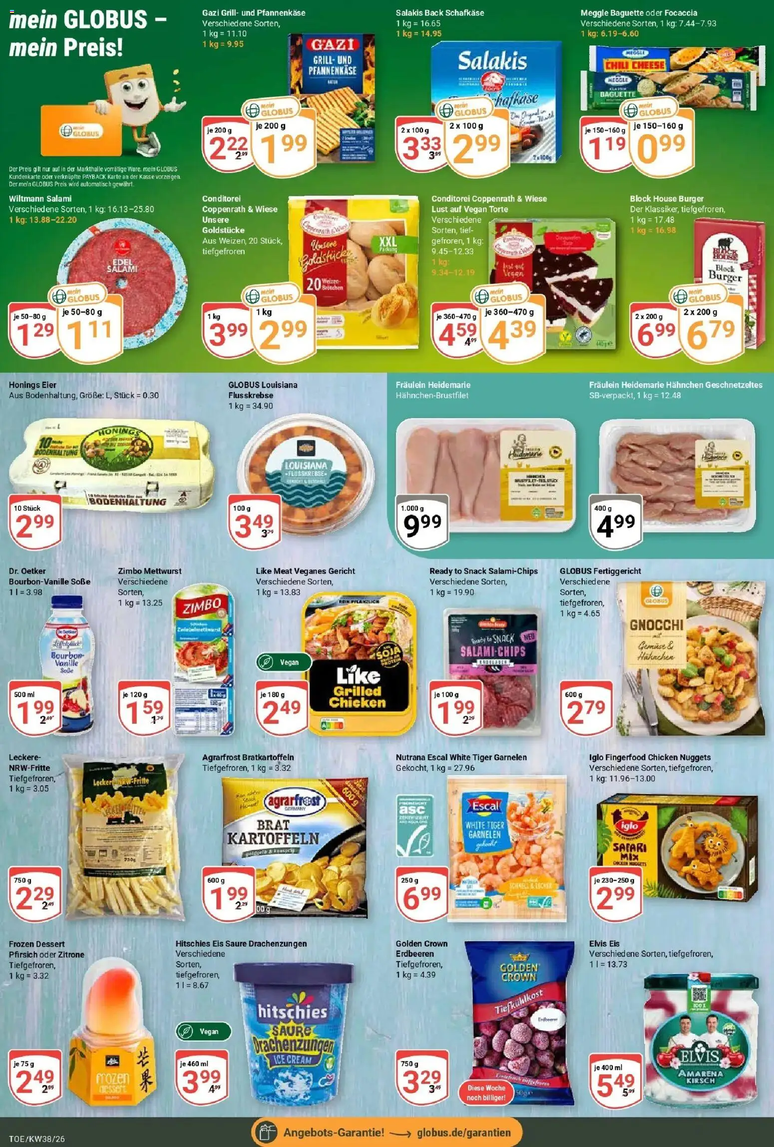Globus Prospekt Tönisvorst (ab 14.09.2026) » Angebote online | Seite: 10 | Produkte: Hahnchen, Pfirsich, Salami, Erdbeeren