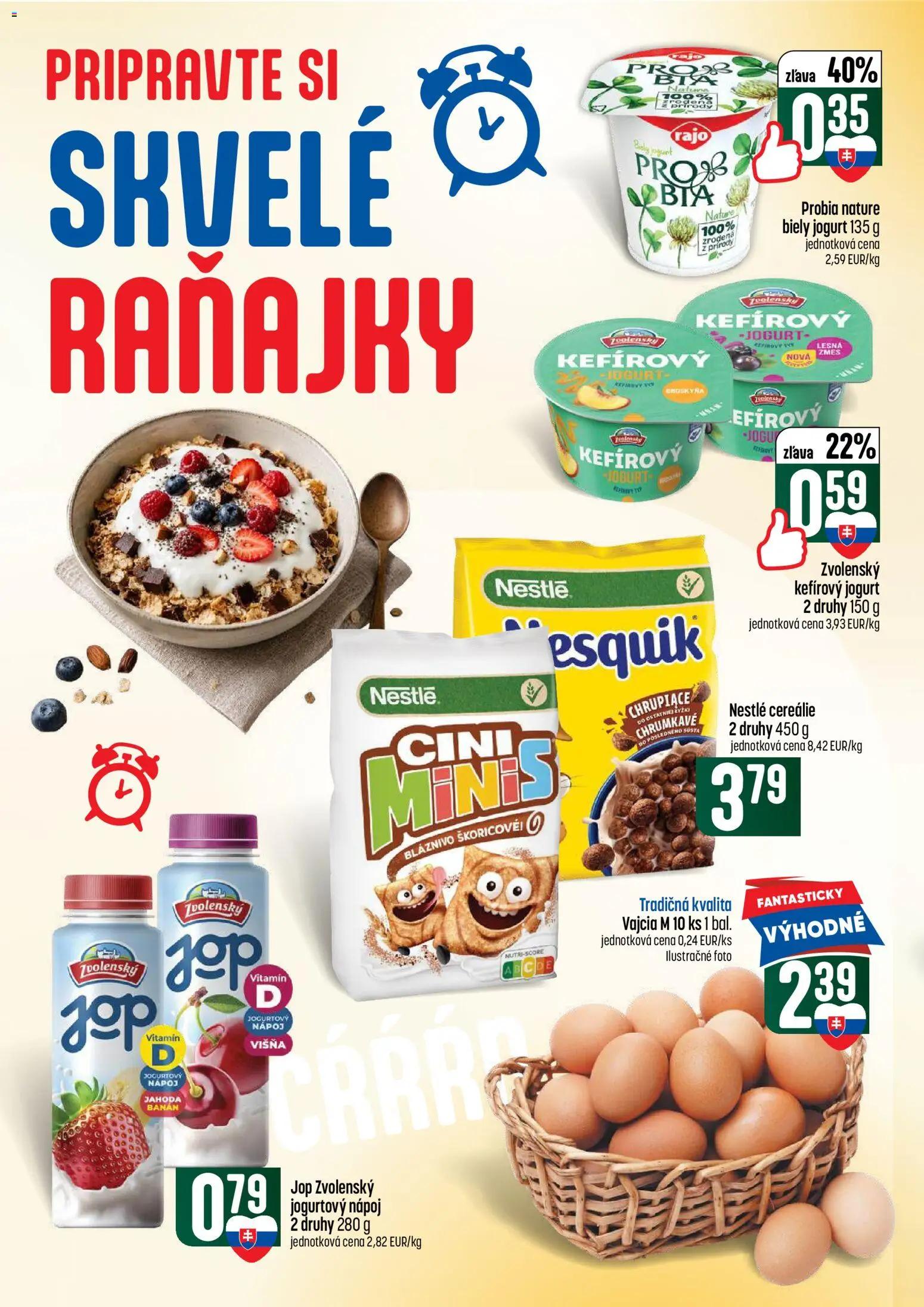 Nové COOP Jednota akcie – leták je platný od 25.06.2026 | Strana: 30 | Produkty: Jogurt, Vajcia, Biely jogurt, Cereálie