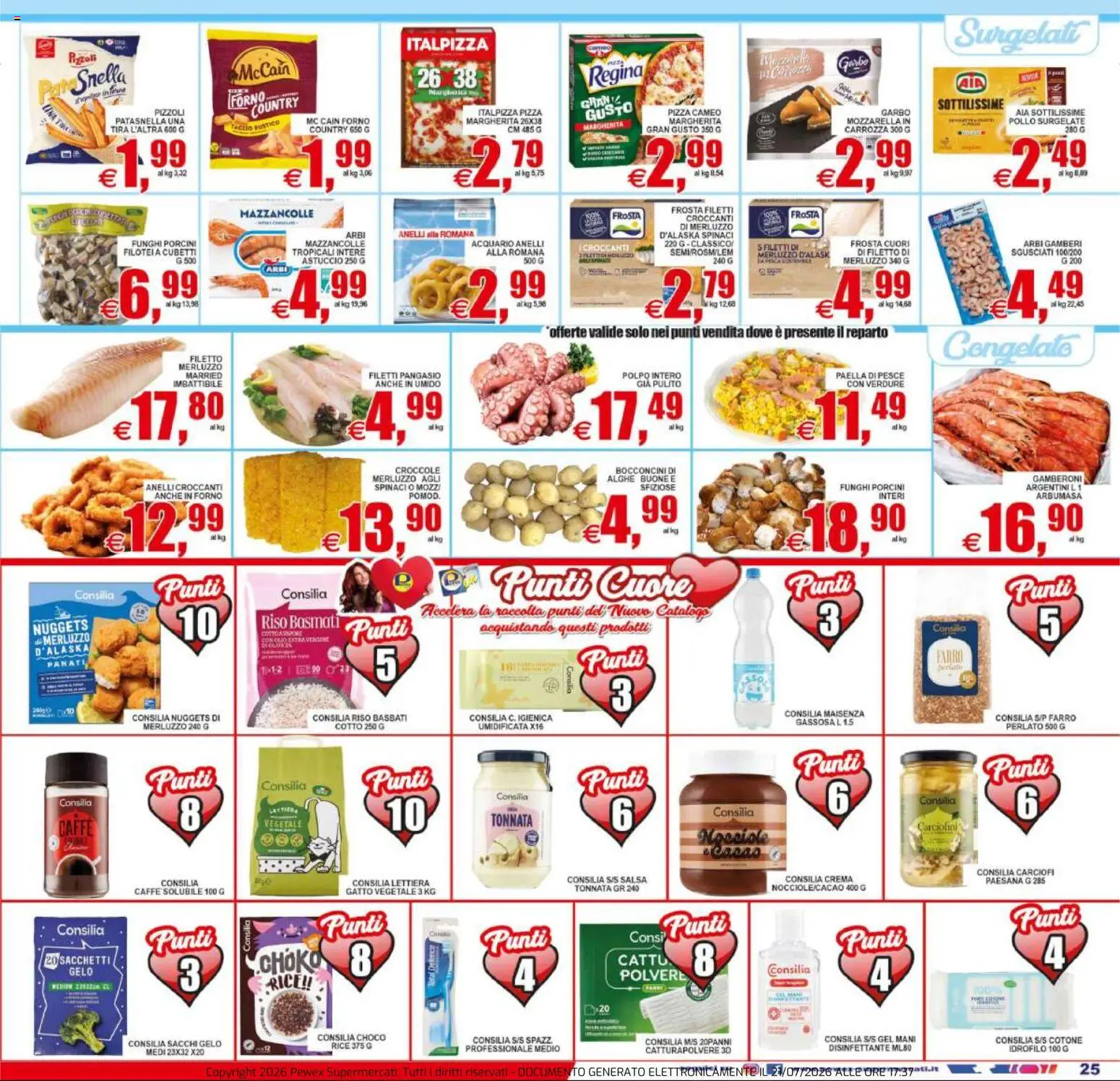 Volantino Pewex del 22/07/2026 | Pagina: 25 | Prodotti: Gamberi, Nocciole, Gamberoni, Forno