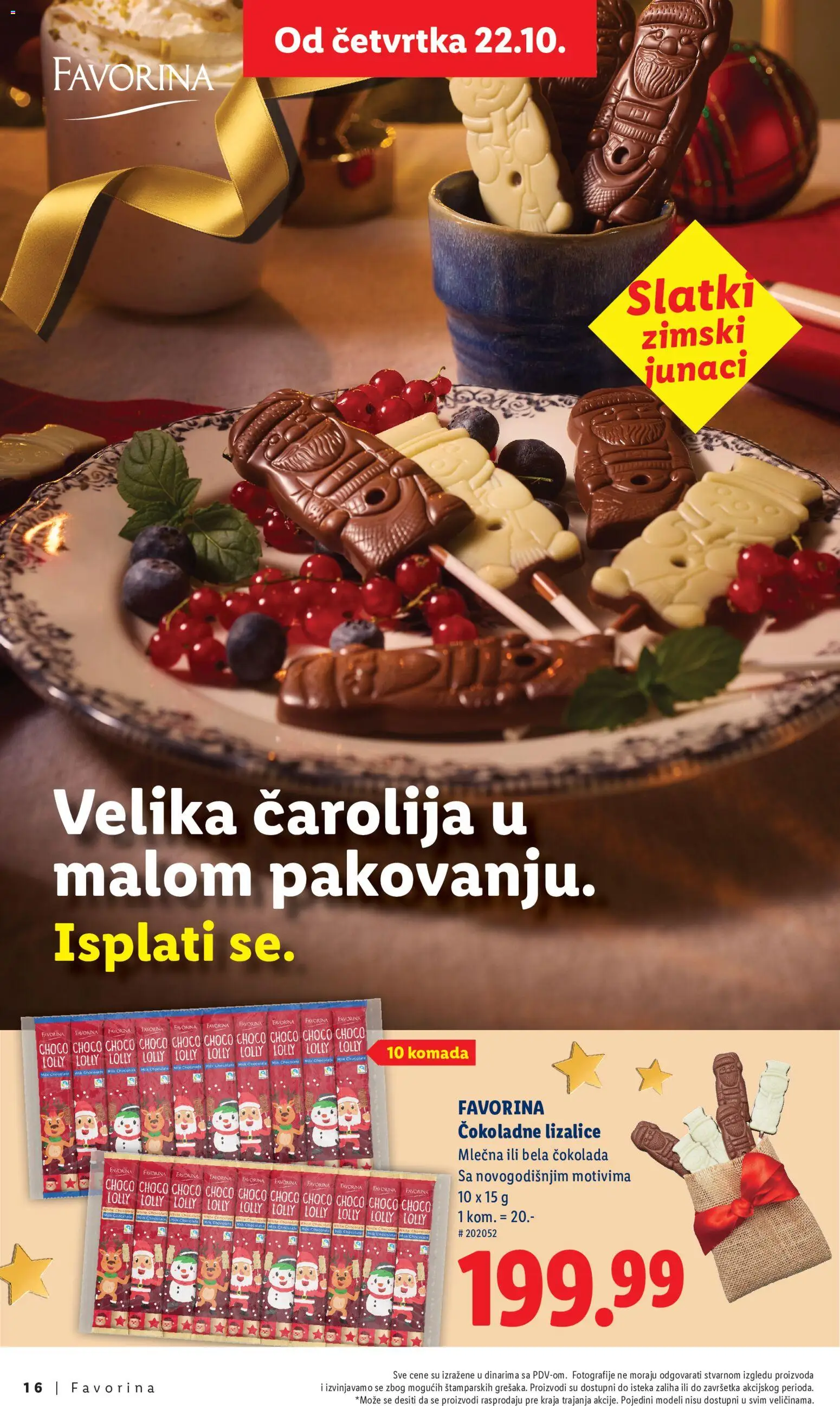 Lidl katalog - važi od 22.10.2026 | Strana: 16 | Proizvode: Bela čokolada, Čokolada, Lizalice