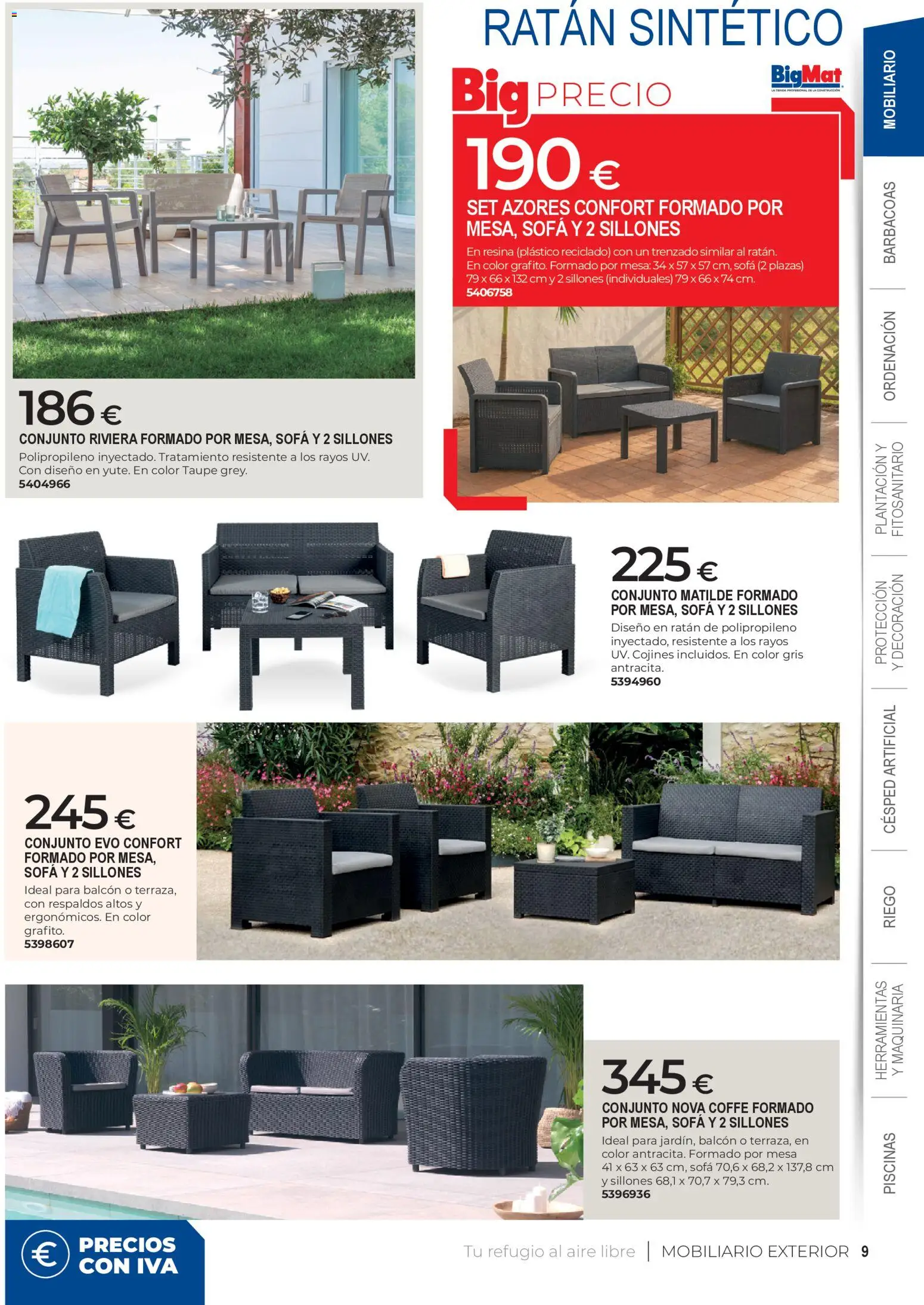 BigMat - Jardin y Piscinas 2026 │ válido desde el 23.03.2026 | Página: 9 | Productos: Sofá, Mesa