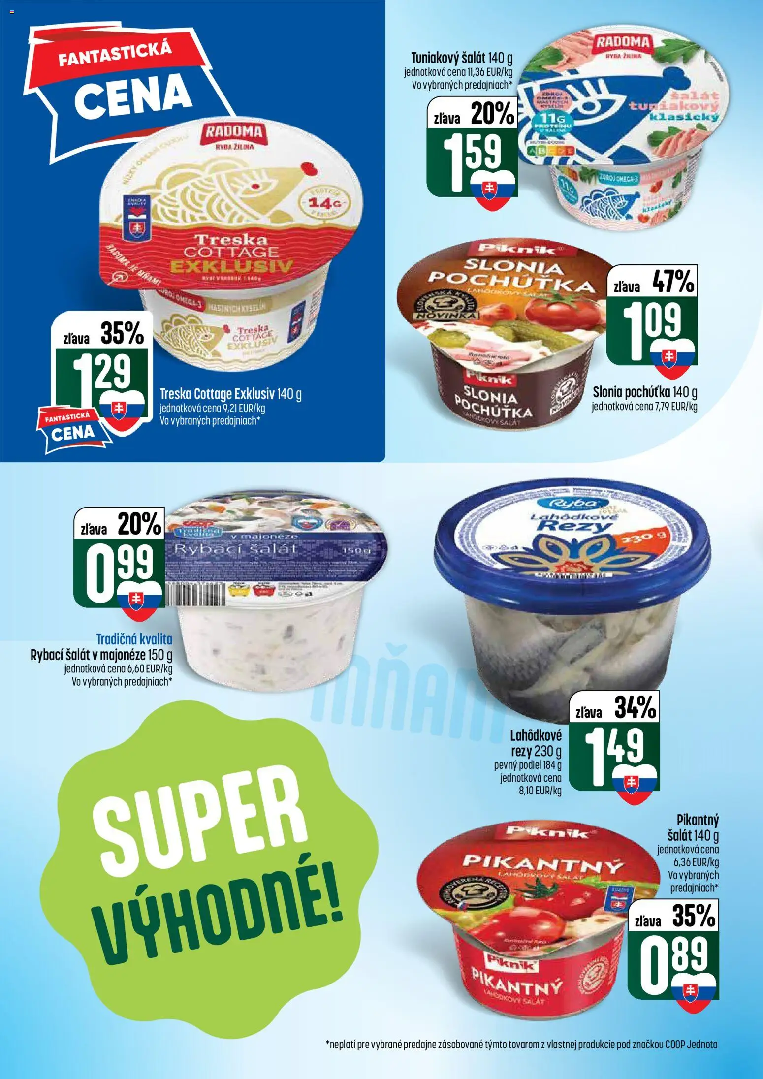 Nové COOP Jednota akcie – leták je platný od 02.07.2026 | Strana: 14 | Produkty: Ryba, Šalát, Treska