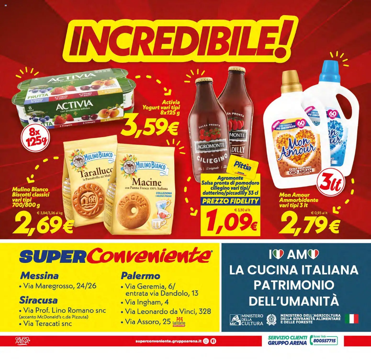 Volantino SuperConveniente del 30/06/2026 | Pagina: 28 | Prodotti: Ammorbidente, Panna, Biscotti, Pomodoro