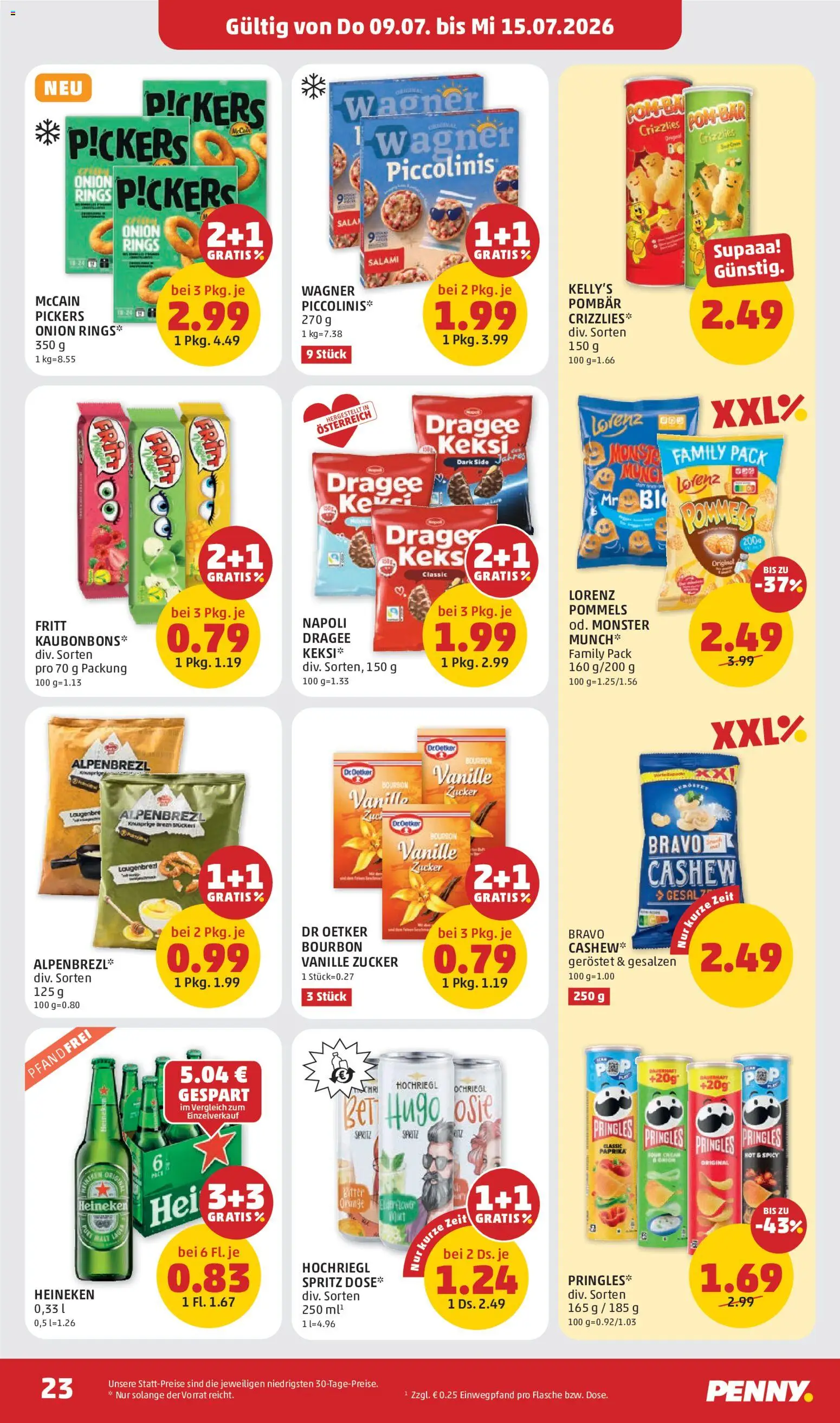 Penny Markt Flugblatt gültig ab 09.07.2026 | Seite: 23 | Produkte: Zucker, Salami, Bourbon