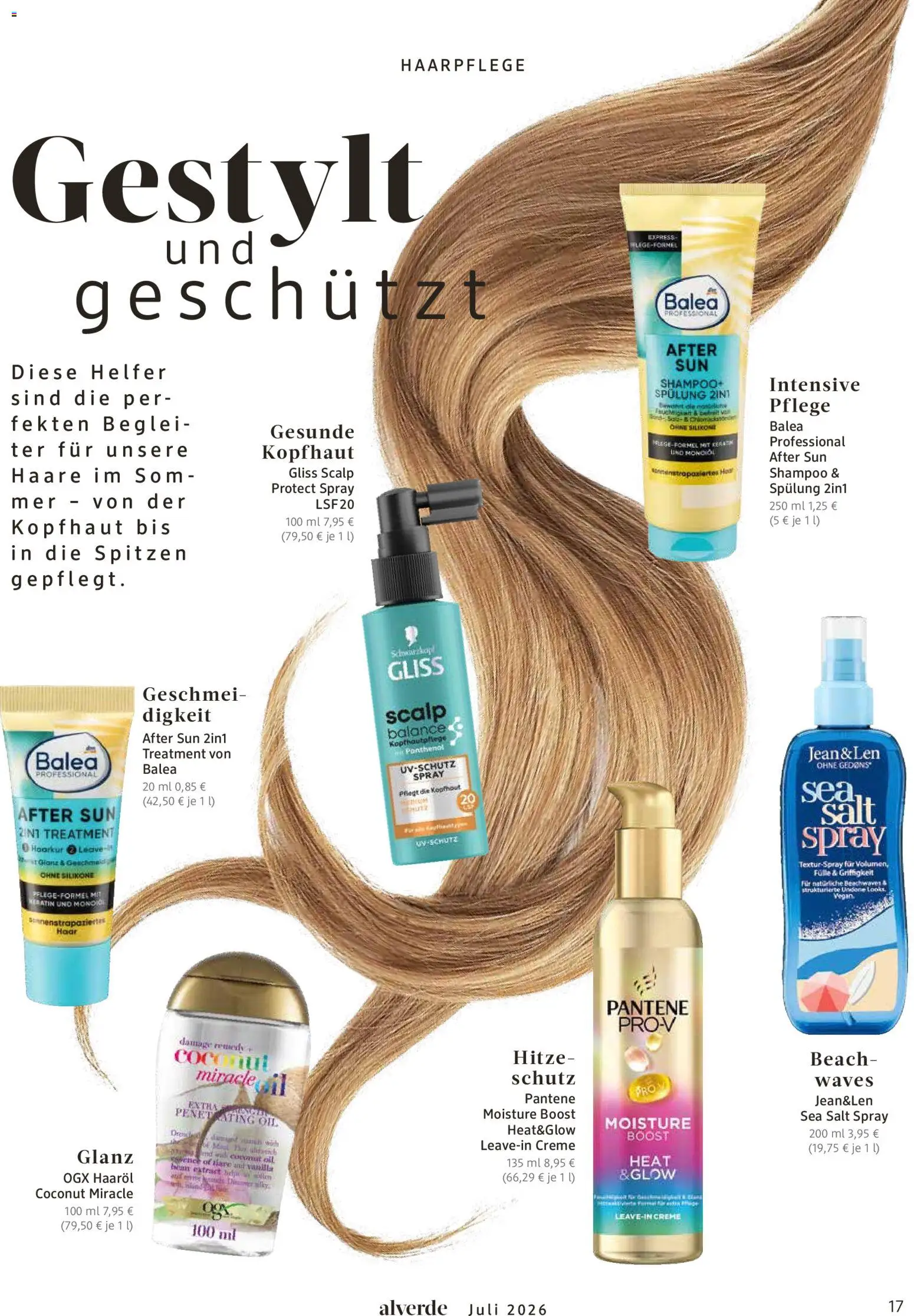 dm drogerie Prospekt – gültig ab 01.07.2026 | Seite: 17 | Produkte: Shampoo, Haaröl, Creme, After Sun
