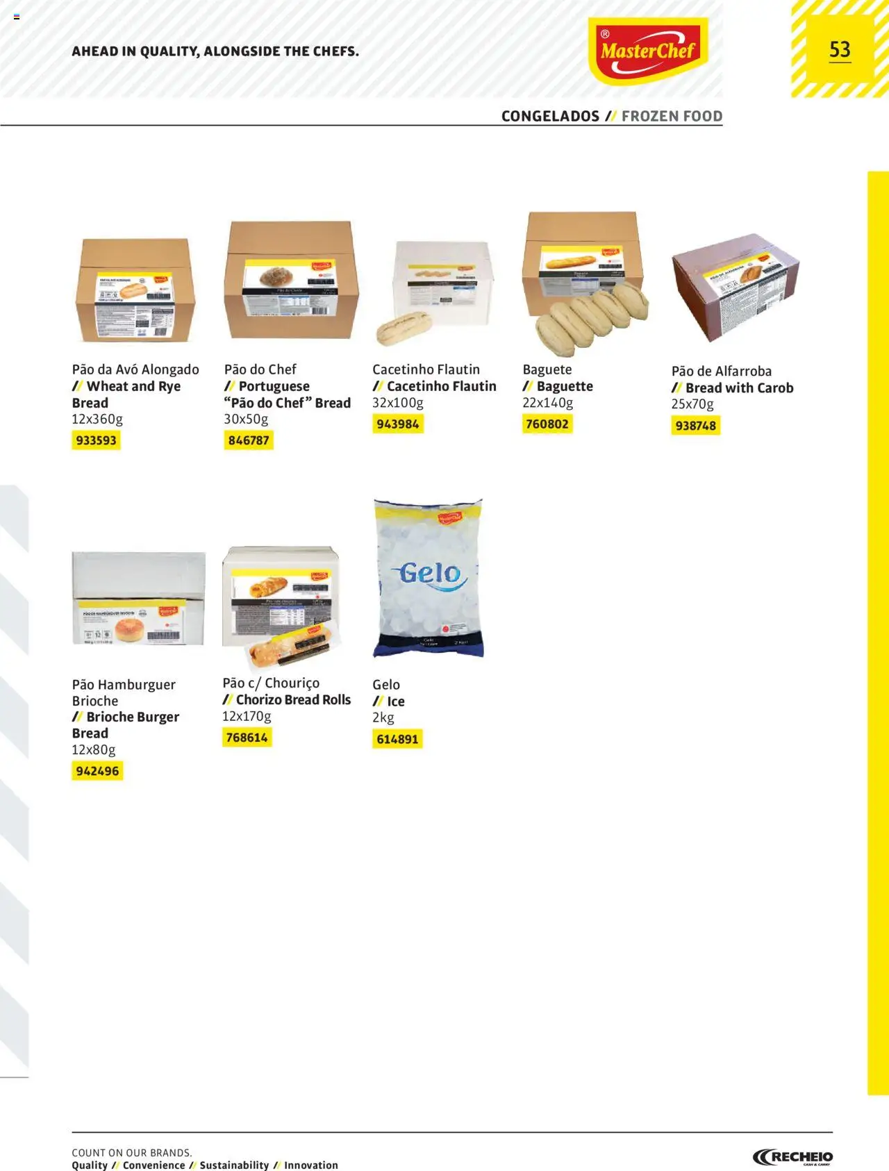 Recheio AS NOSSAS MARCAS │ válido de 19/12/2023 | Página: 53 | Produtos: Hambúrguer, Pão, Chouriço