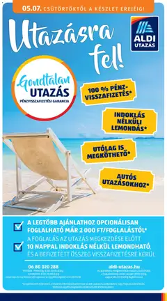 Aldi Utazás katalógus - amely érvényes a következő dátumtól: 07.05.2026