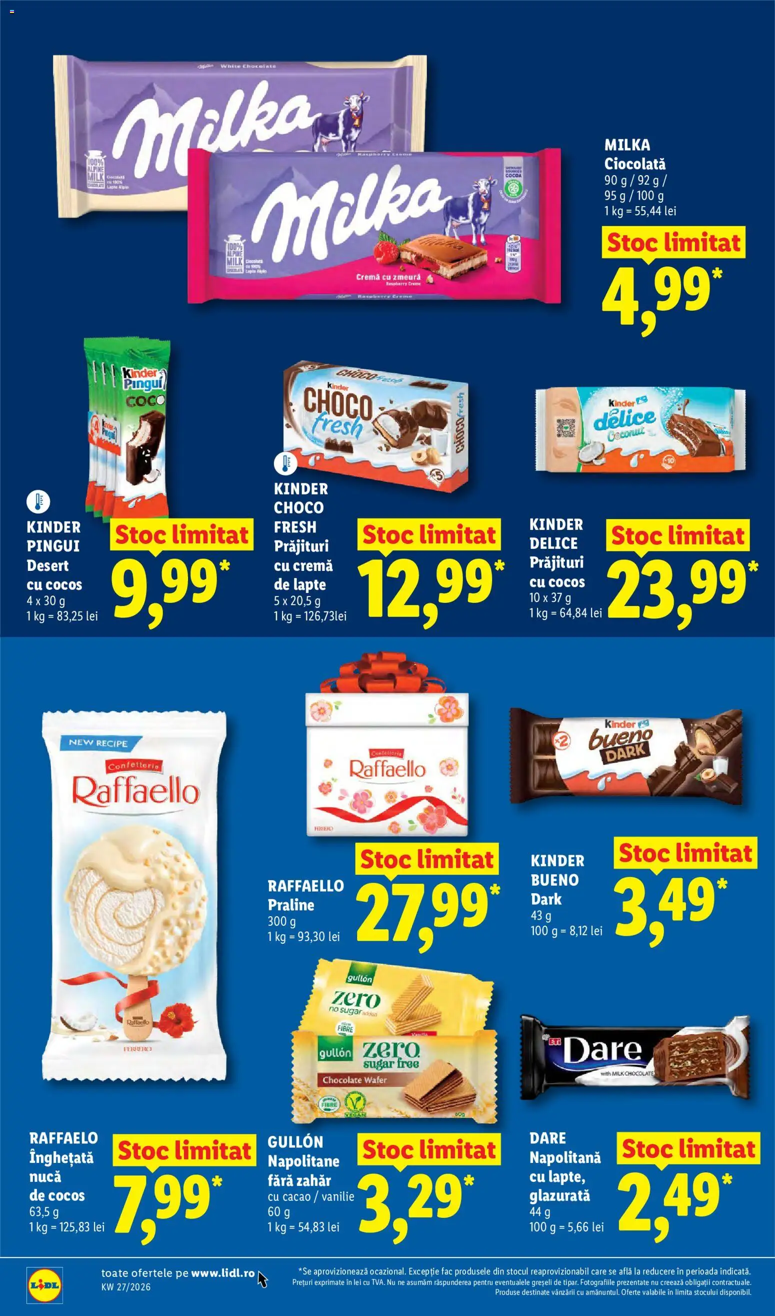 Noul catalog Lidl – valabil de la 29.06.2026 | Pagină: 20 | Produse: Praline, Cremă, Cacao, Înghețată