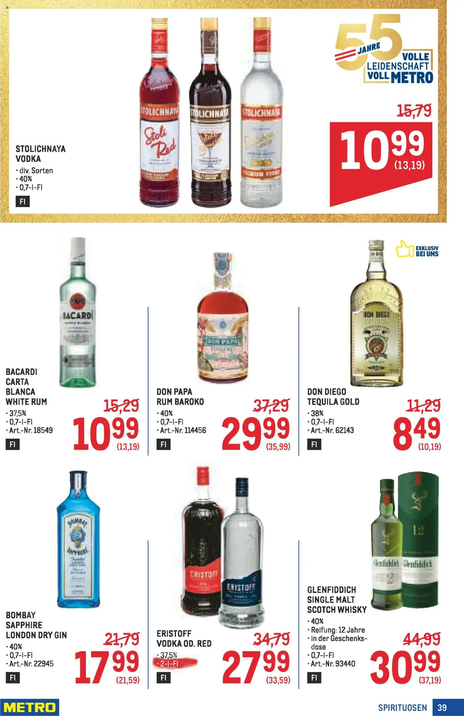 Metro angebote Profi gültig ab 16.04.2026 | Seite: 39 | Produkte: Gin