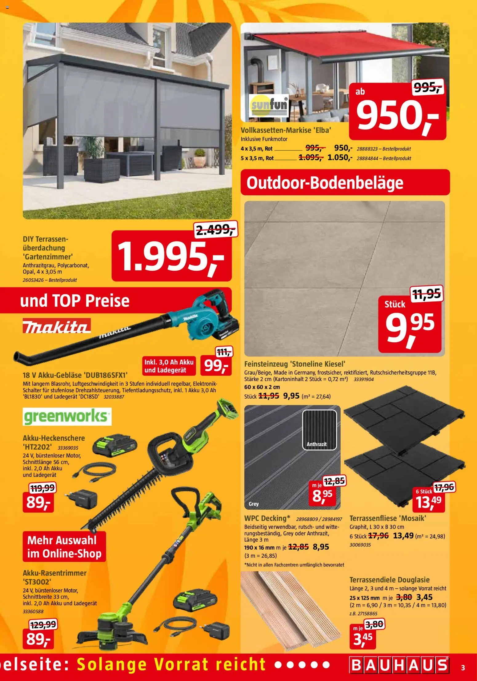 Bauhaus Prospekt – gültig ab 18.07.2026 | Seite: 3 | Produkte: Top, Ladegerät
