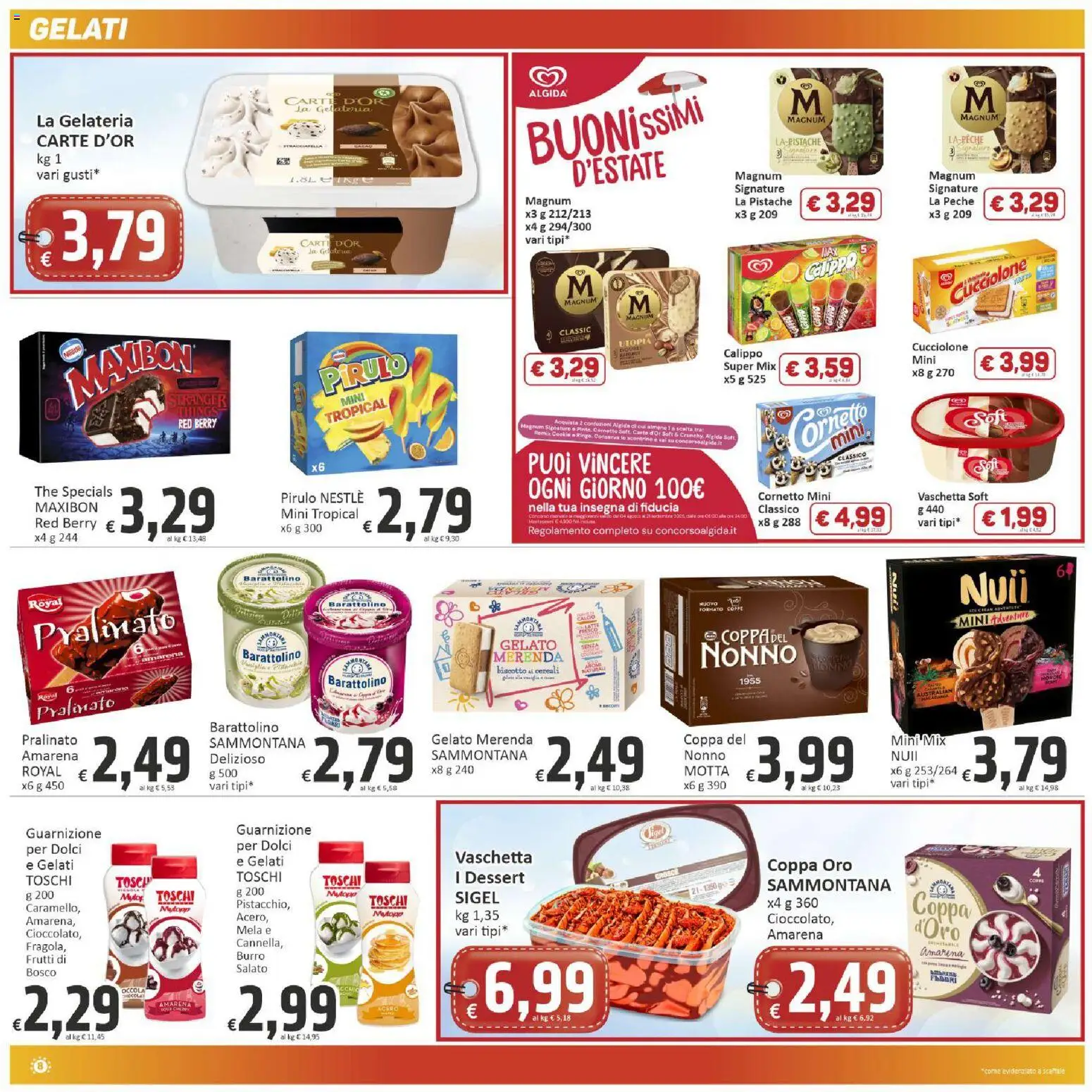 Volantino Paghi Poco del 21/08/2026 | Pagina: 8 | Prodotti: Cereali, Gelato, Amarena, Dessert