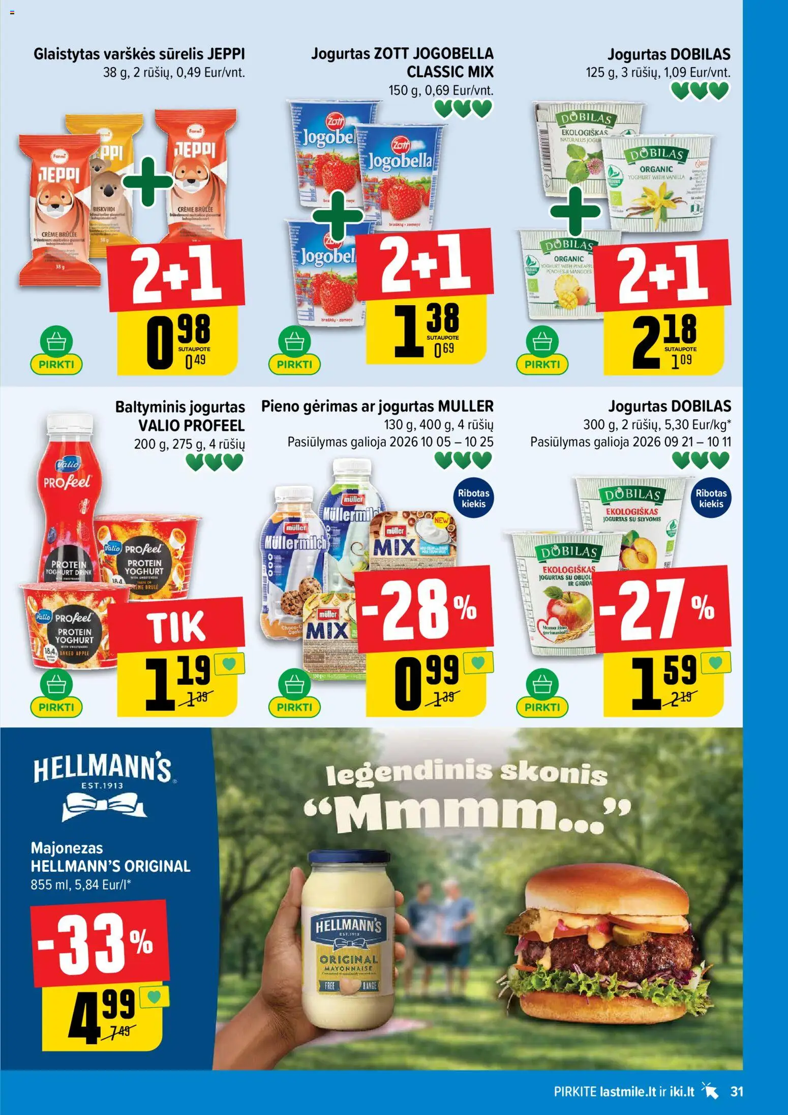 IKI akcijos nuo 2026.10.05 | Puslapis: 31 | Prekių: Sūrelis, Jogurtas, Majonezas, Baltyminis jogurtas