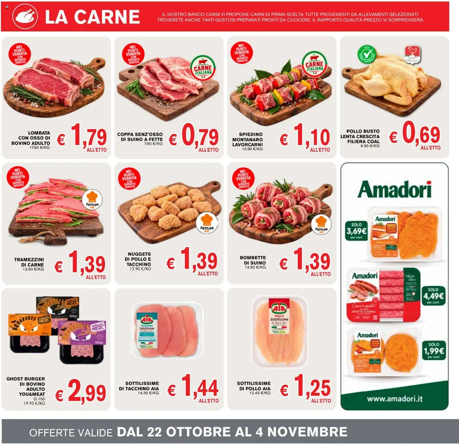 Volantino Coal del 22/10/2026 | Pagina: 4 | Prodotti: Bovino, Nuggets, Suino, Carne