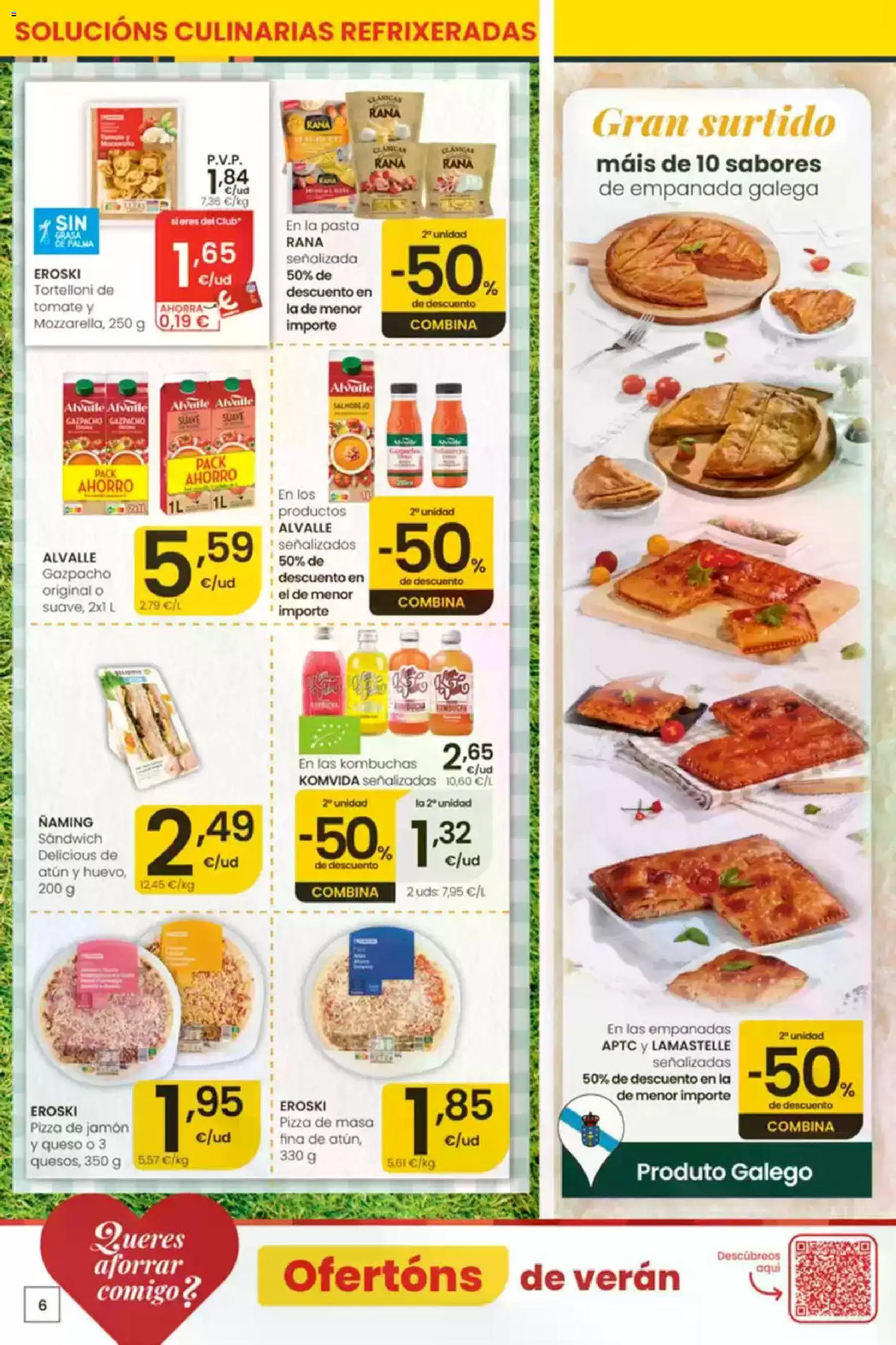 Eroski É bo que sexa de aquí │ válido desde el 30/07/2026 | Página: 6 | Productos: Queso, Pizza, Pasta, Gazpacho