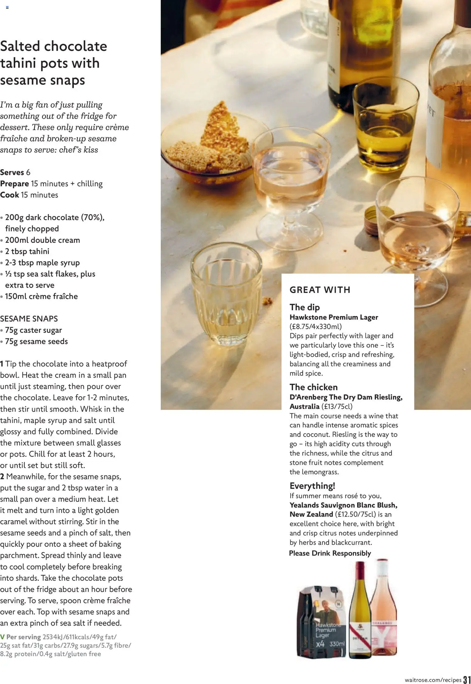 {H1} | Page: 31 | Products: Wine, Sugar, Caster sugar, Double cream