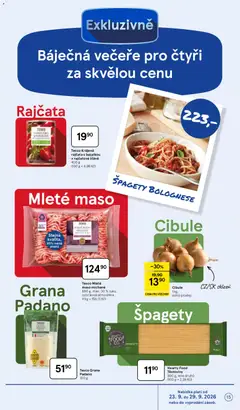 Náhled letáku Tesco Krájená rajčata s bazalkou v rajčatové šťávě, Tesco tomatoes with basil in tomato sauce od 23.09.2026 | Strana: 15