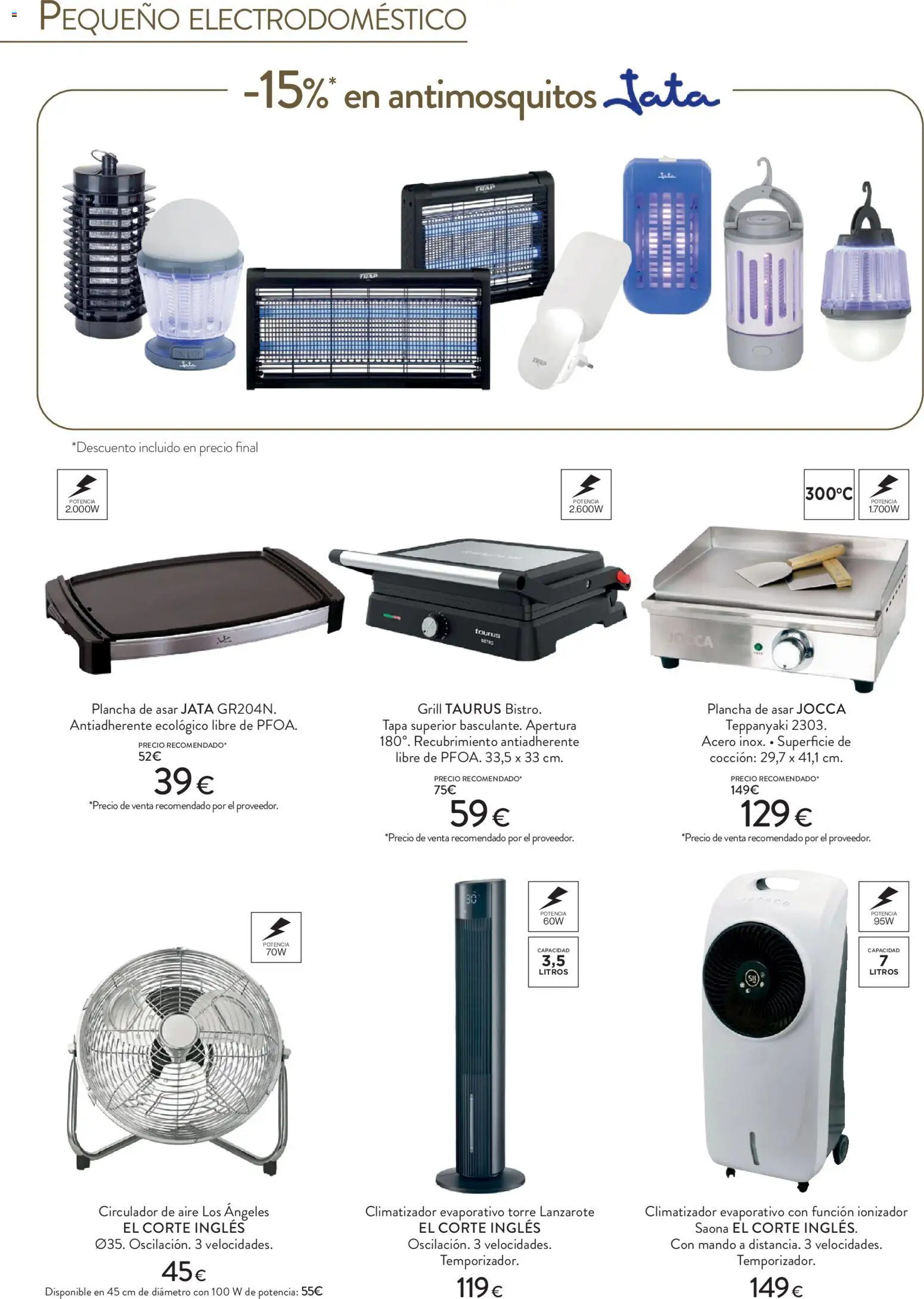Hipercor Prepárate para el buen tiempo │ válido desde el 04.05.2026 | Página: 14 | Productos: Plancha, Plancha de asar, Circulador