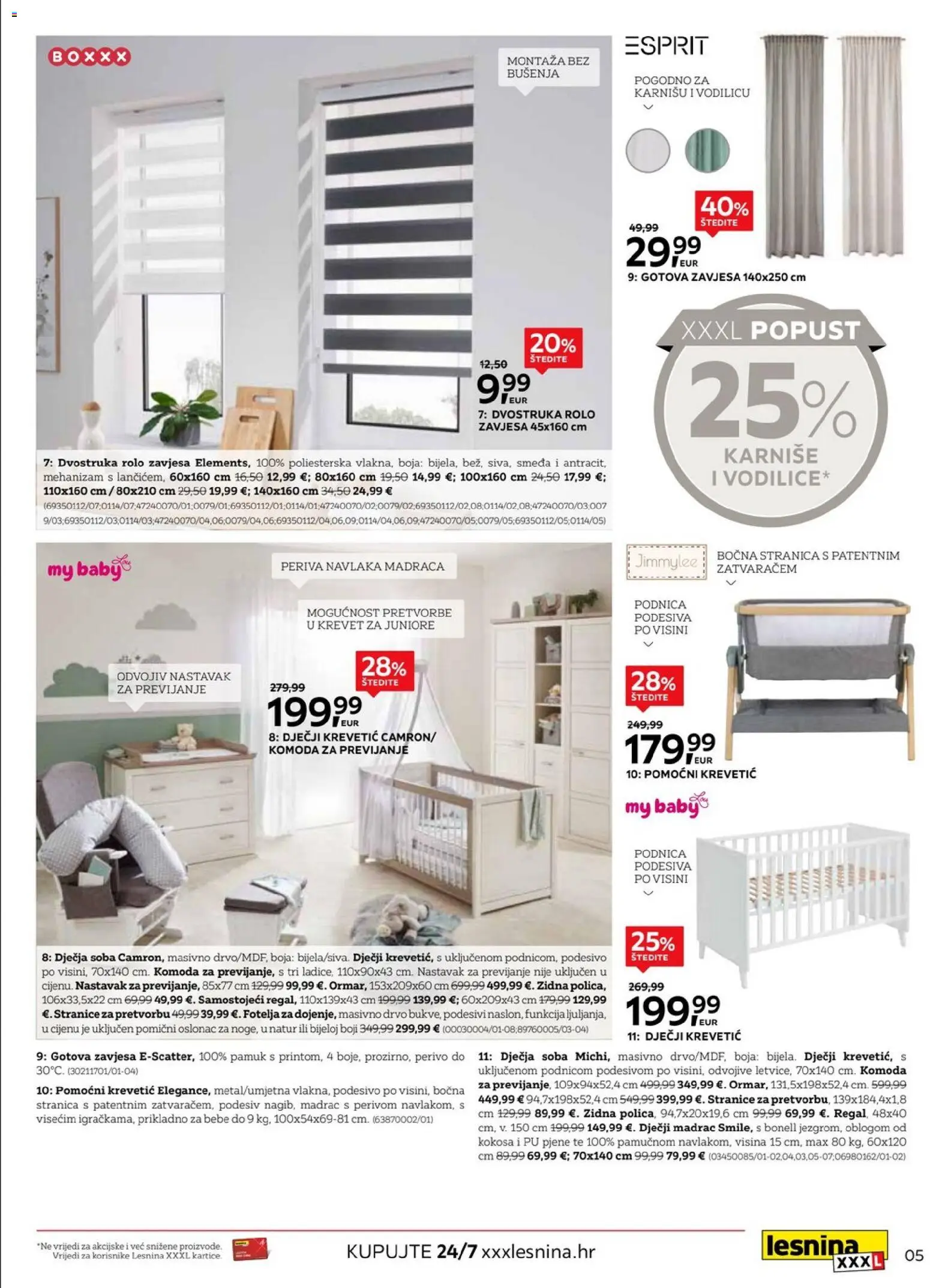 Lesnina katalog | vrijedi od 13.07.2026 | Stranica: 5 | Proizvodi: Rolo zavjesa, Madrac, Fotelja, Zavjesa