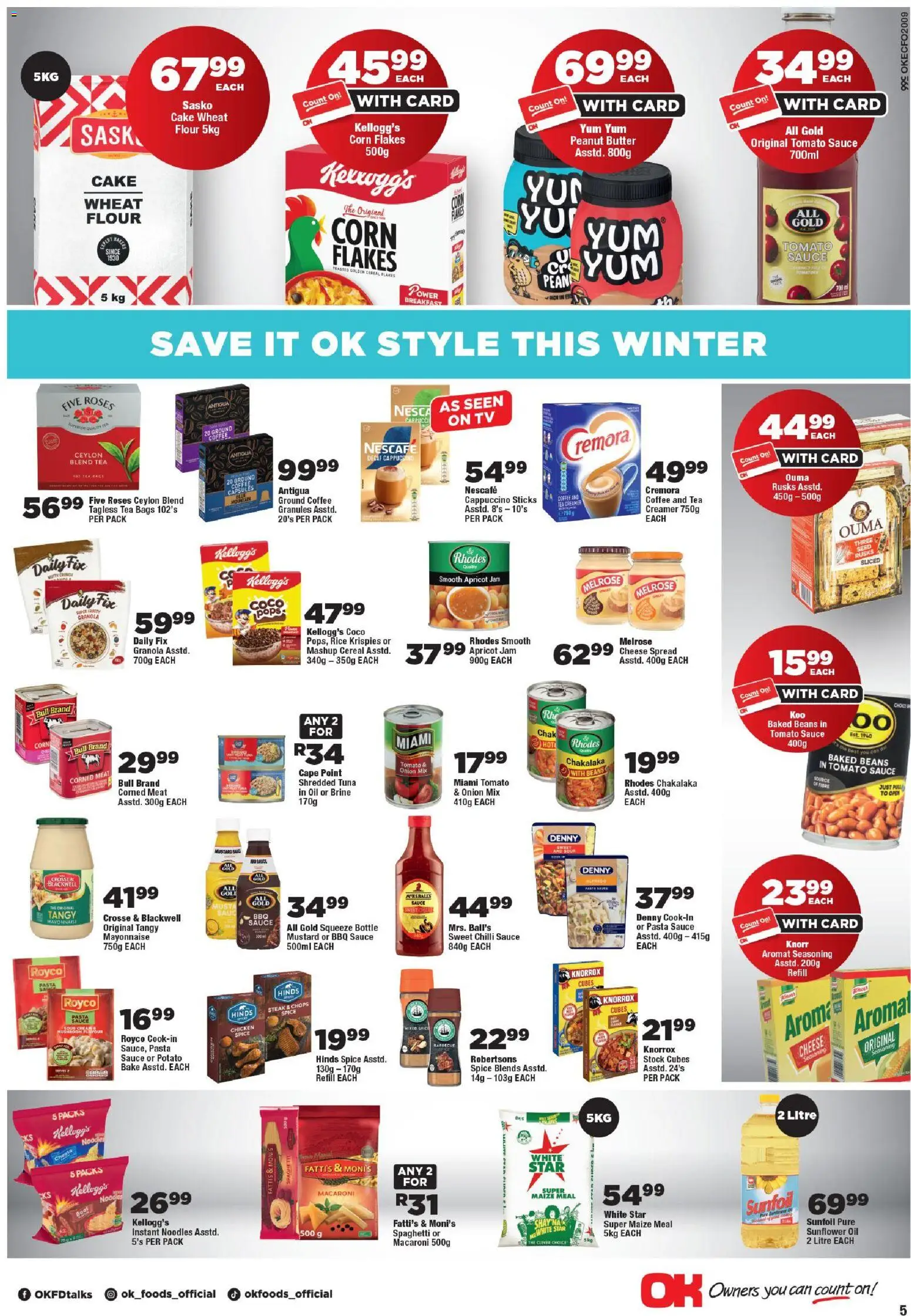 New OK Foods catalogue – valid from 24/06/2026 | Page: 5 | Products: Cake, Beans, TV, Chicken